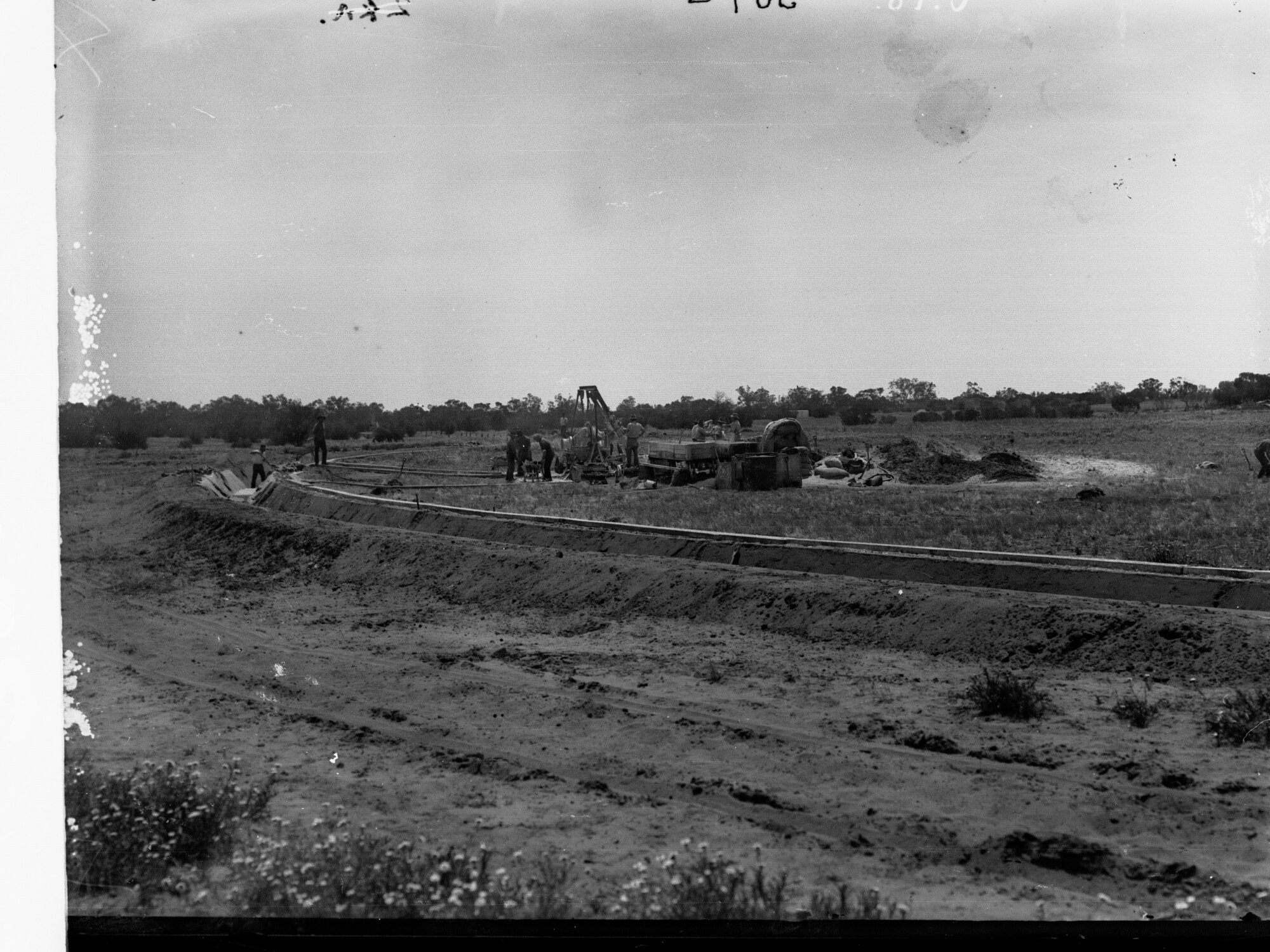Men Working on Irrigation Channel Cadell