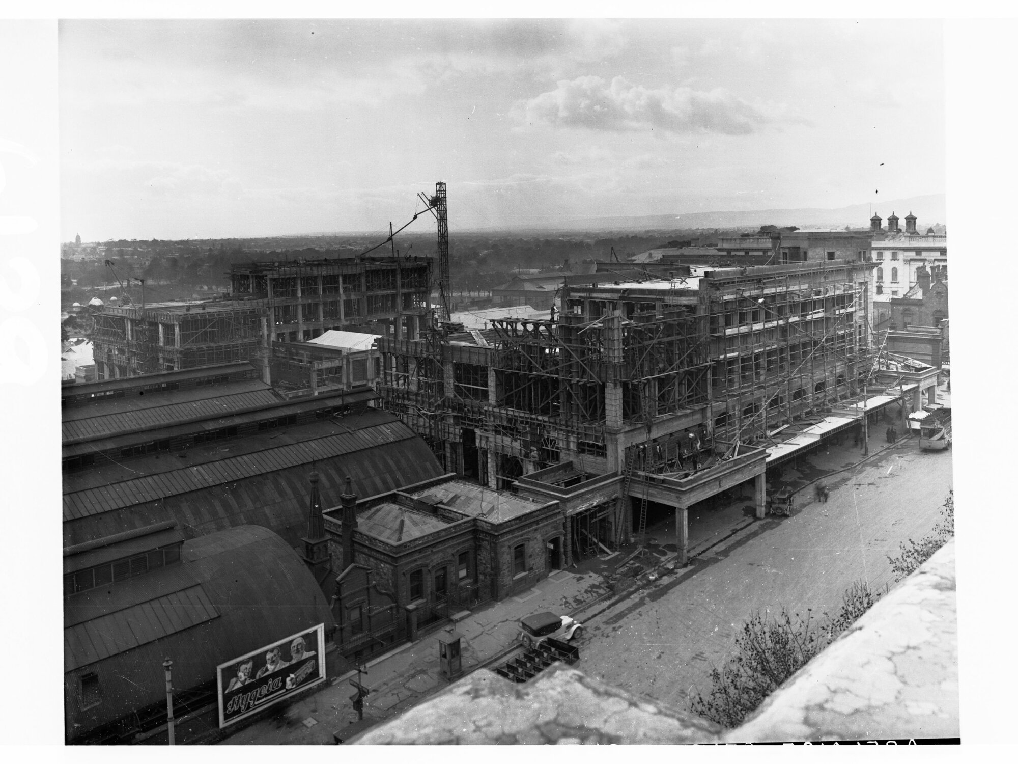 Adelaide Railway Station Under Construction Showing North Terrace