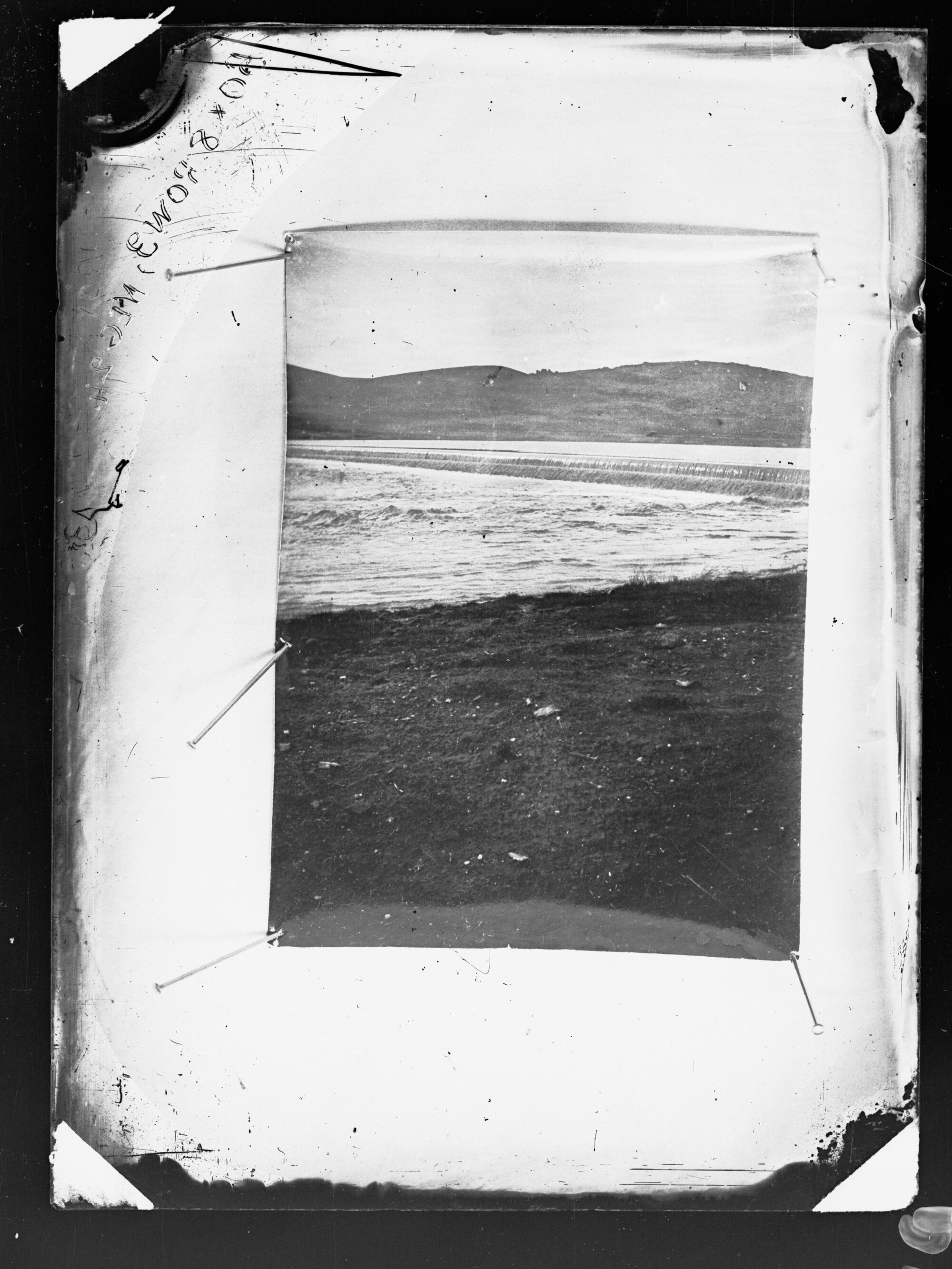 View of embankment, unidentified location