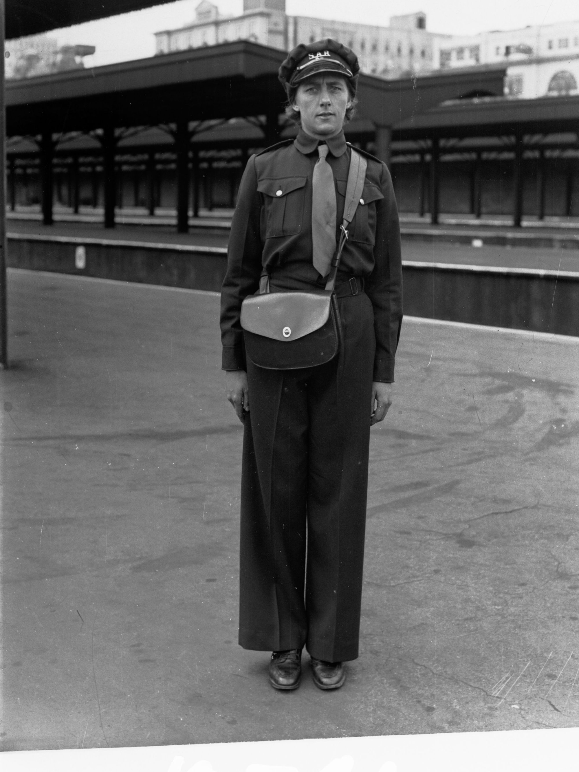 Female ticket collector at Adelaide Railway Station 