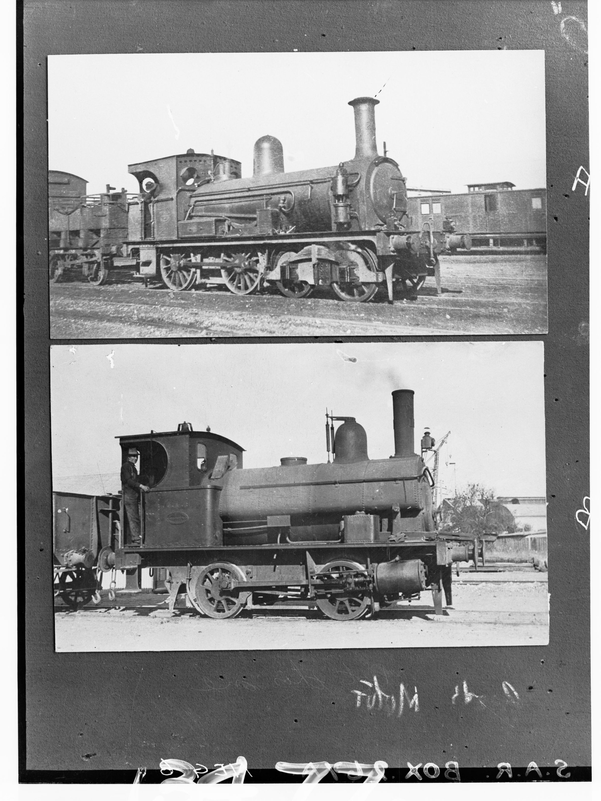 Steam locomotives (two photos on one)