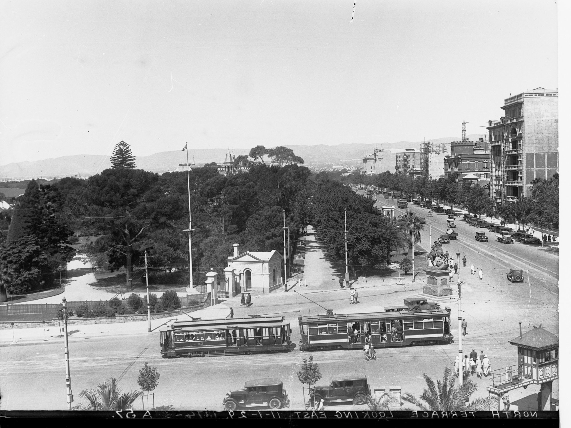 North Terrace Looking East Showing Trams
