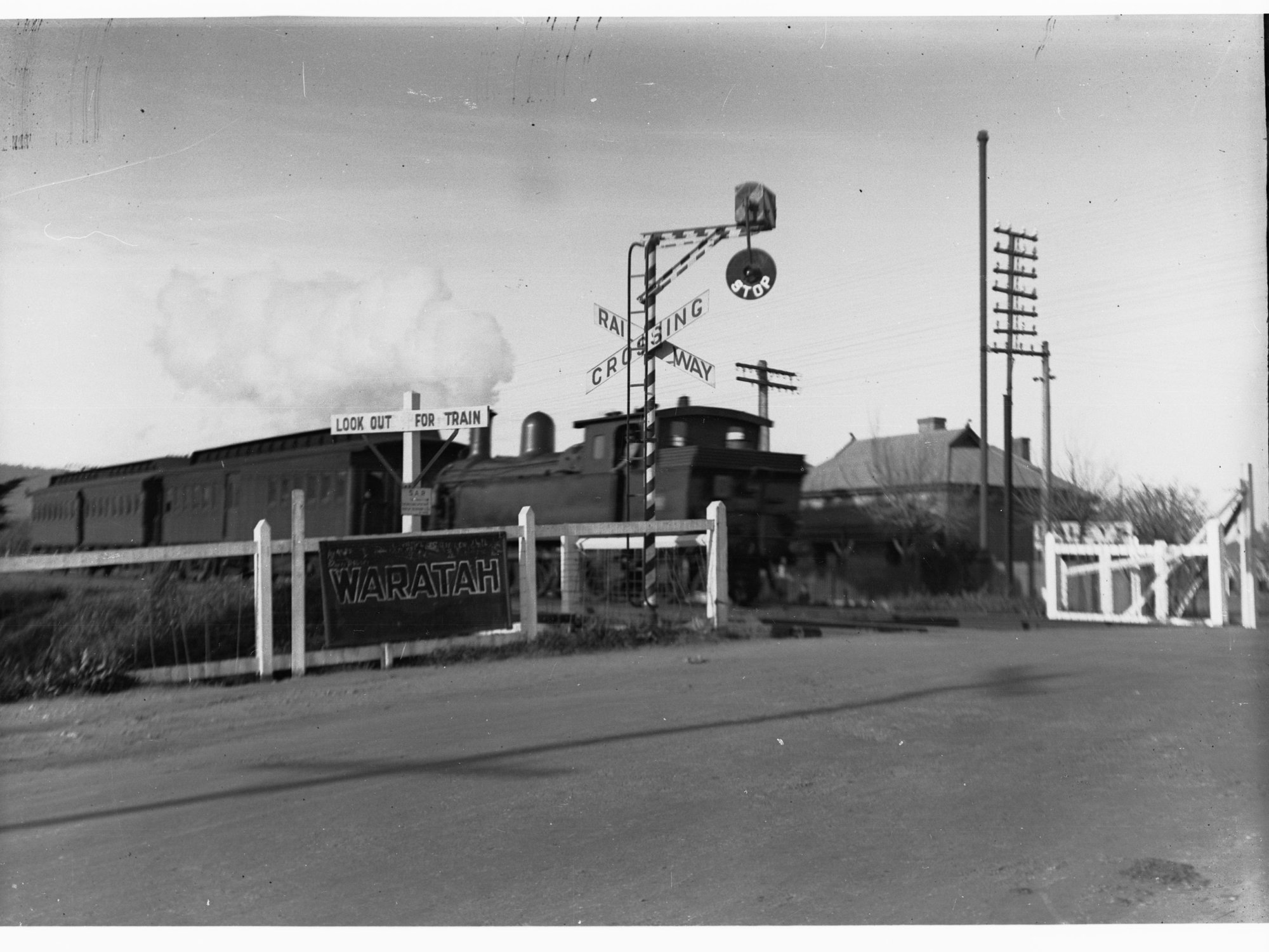 Locomotive at Unley Park Railway Crossing