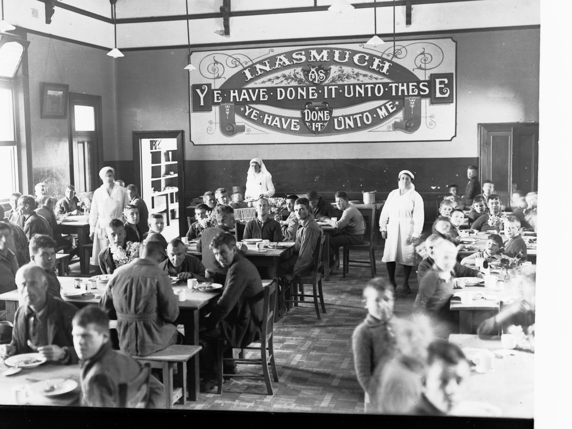 Dining room for men and boys, Minda Home, 1932