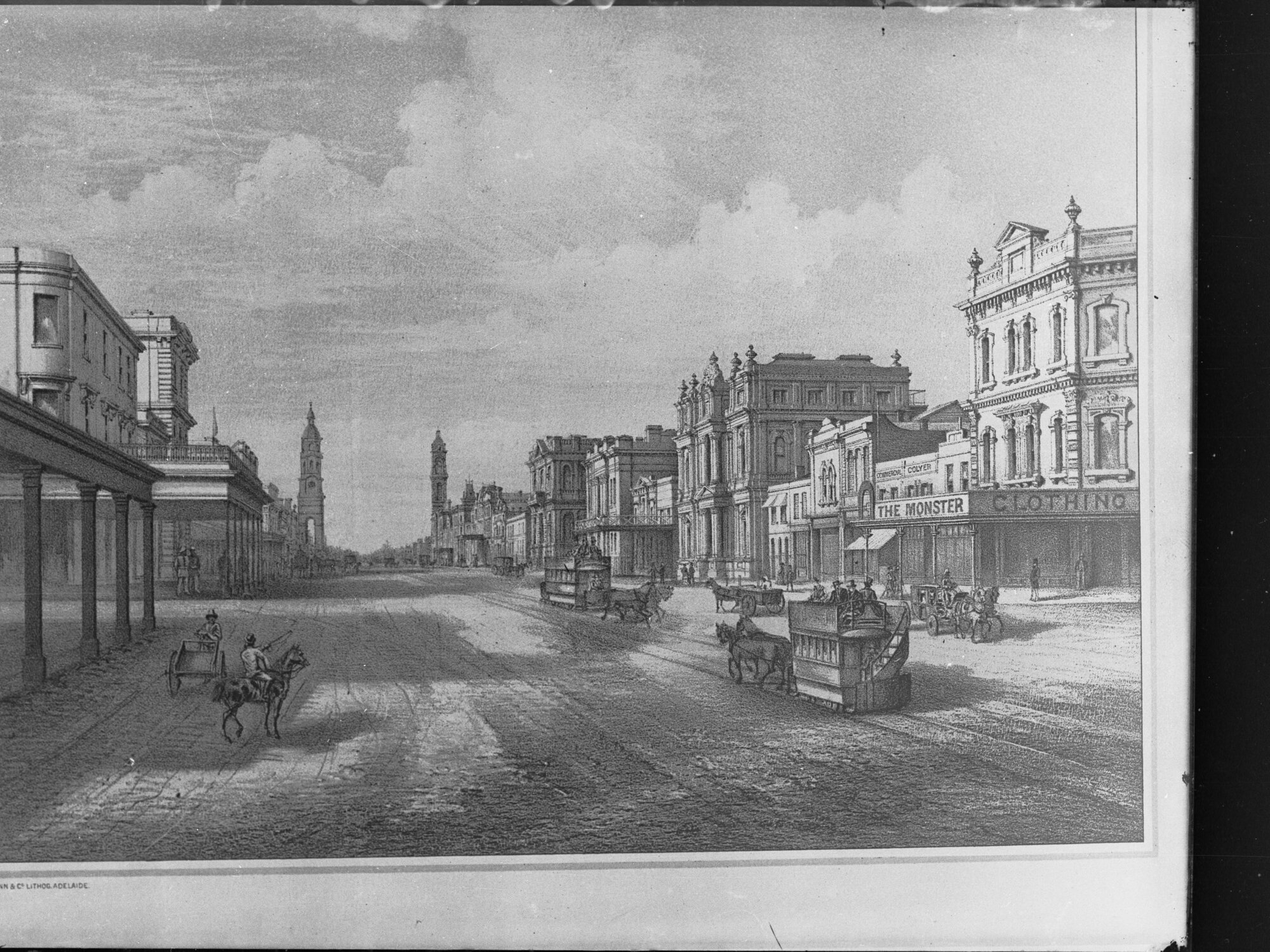 Sketch of early Adelaide, c. 1875
