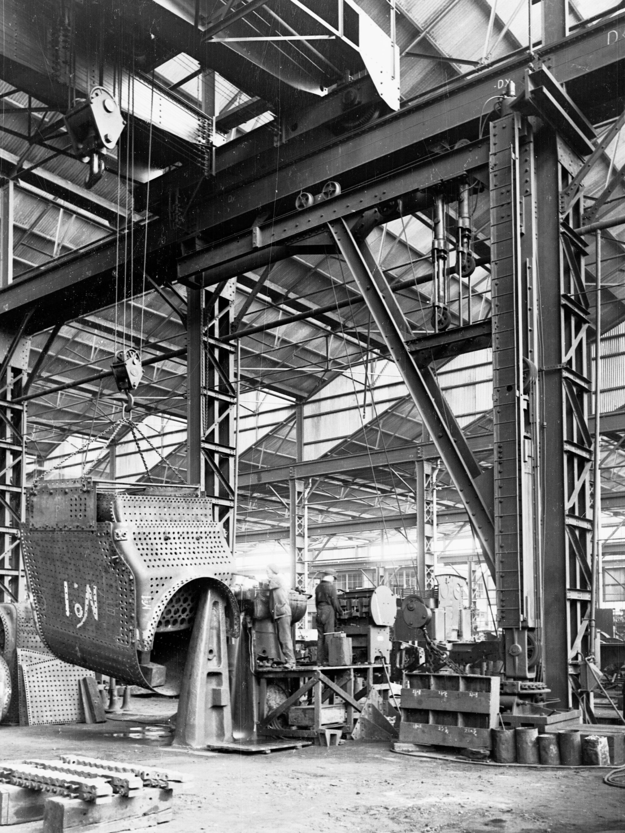 Islington Railway Workshop Showing Man Working on Machinery