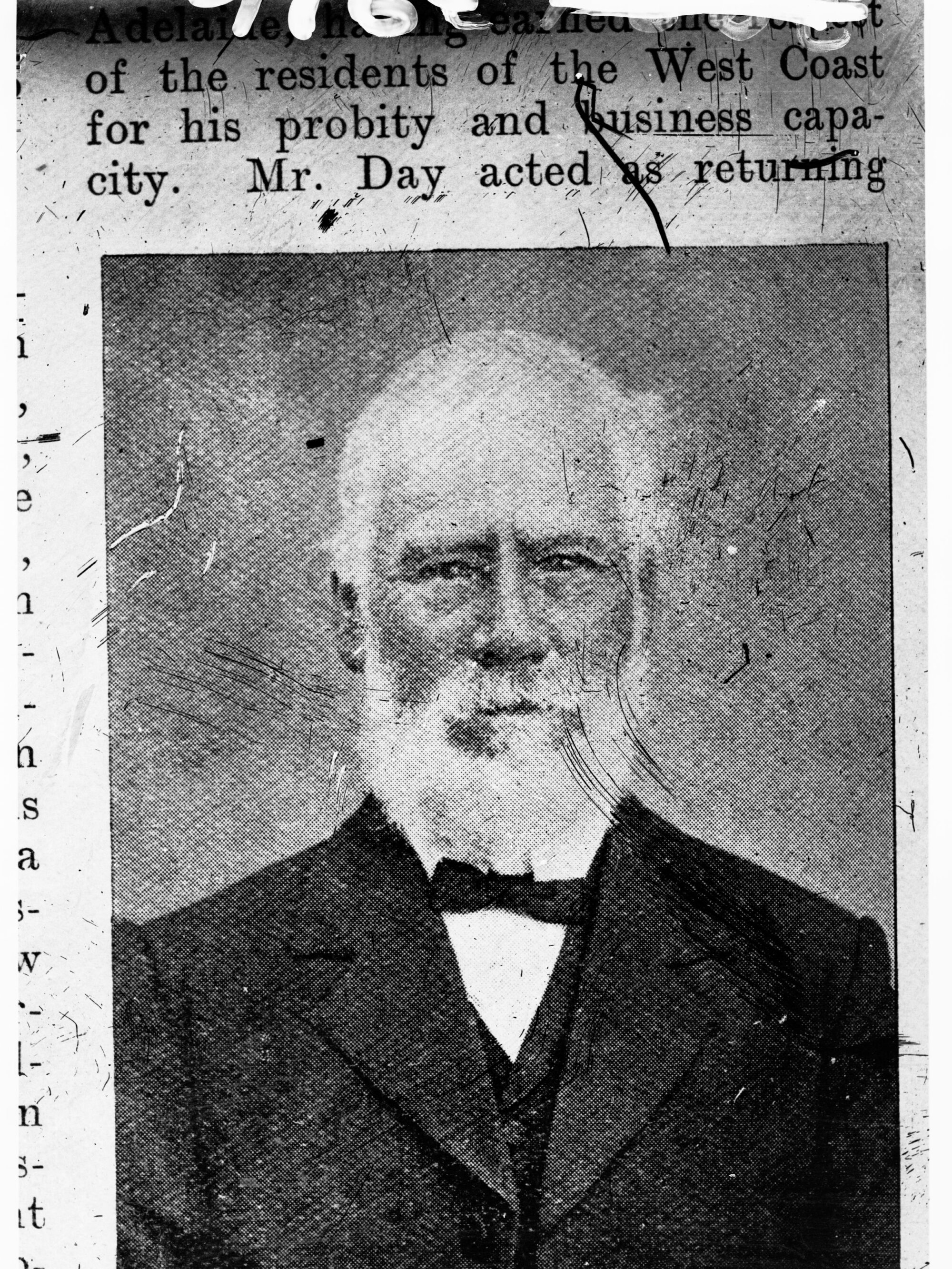 Portrait of Mr Alfred Day (born in London 1840)