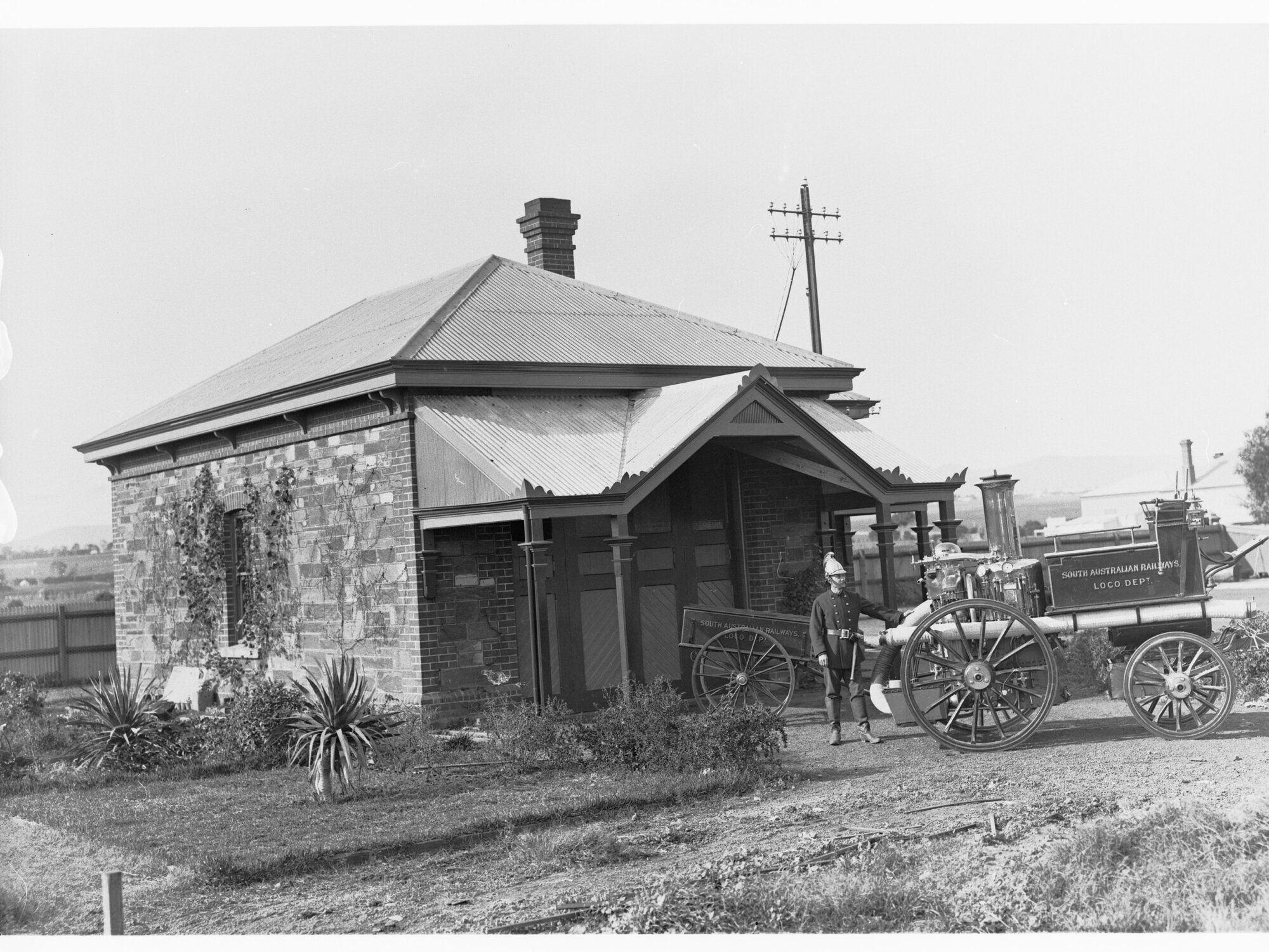South Australian Railways Locomotive Department - showing fire engine