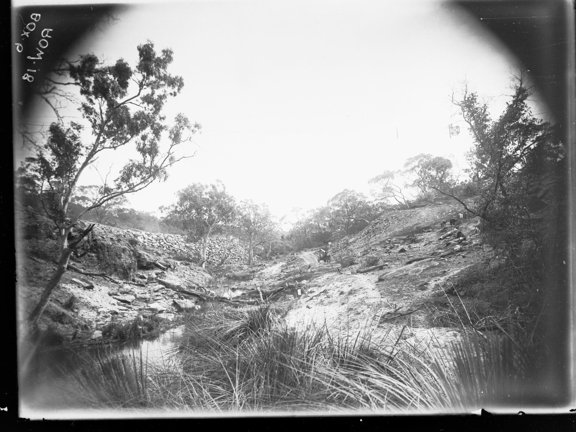 Construction of Warren Reservoir, excavation for foundation of dam wall, east to west
October