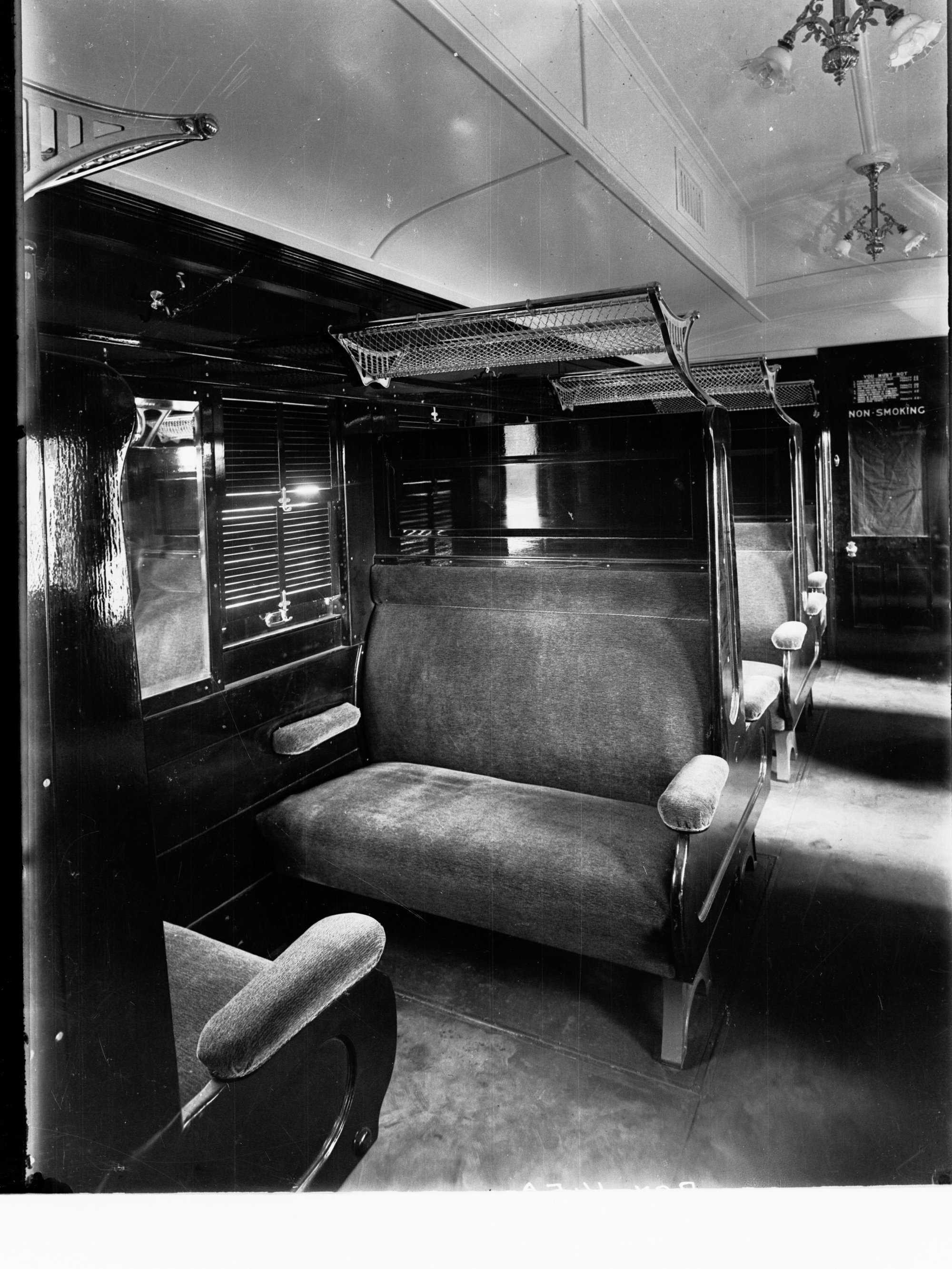 Interior of railway commissioners carriage