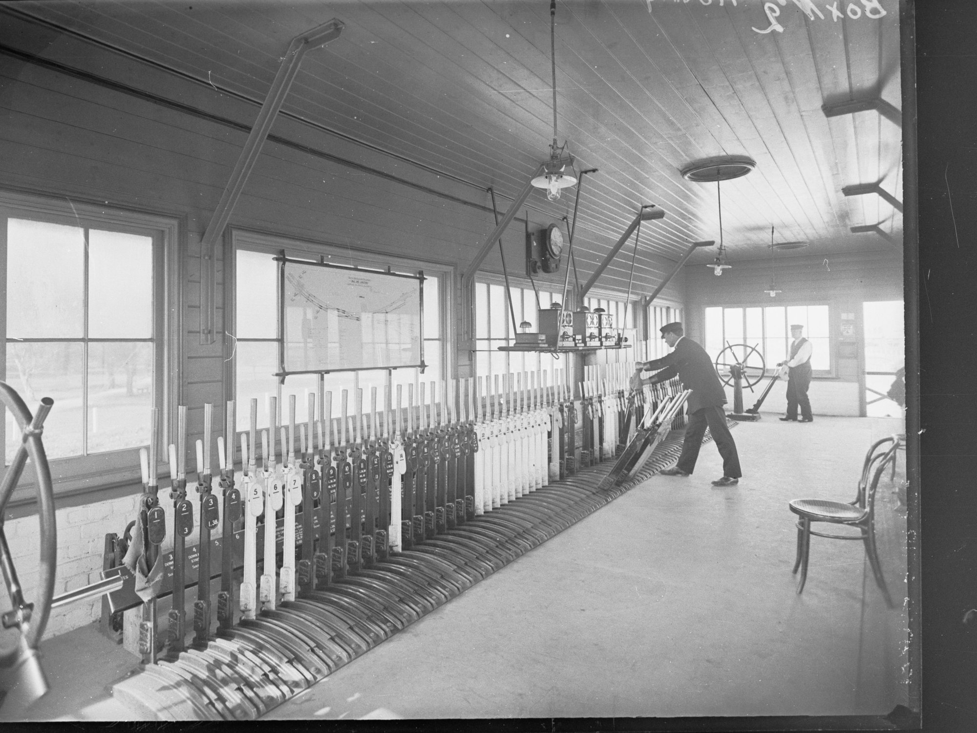 Interior of the Signal Cabin, Mile End Railway Yards 