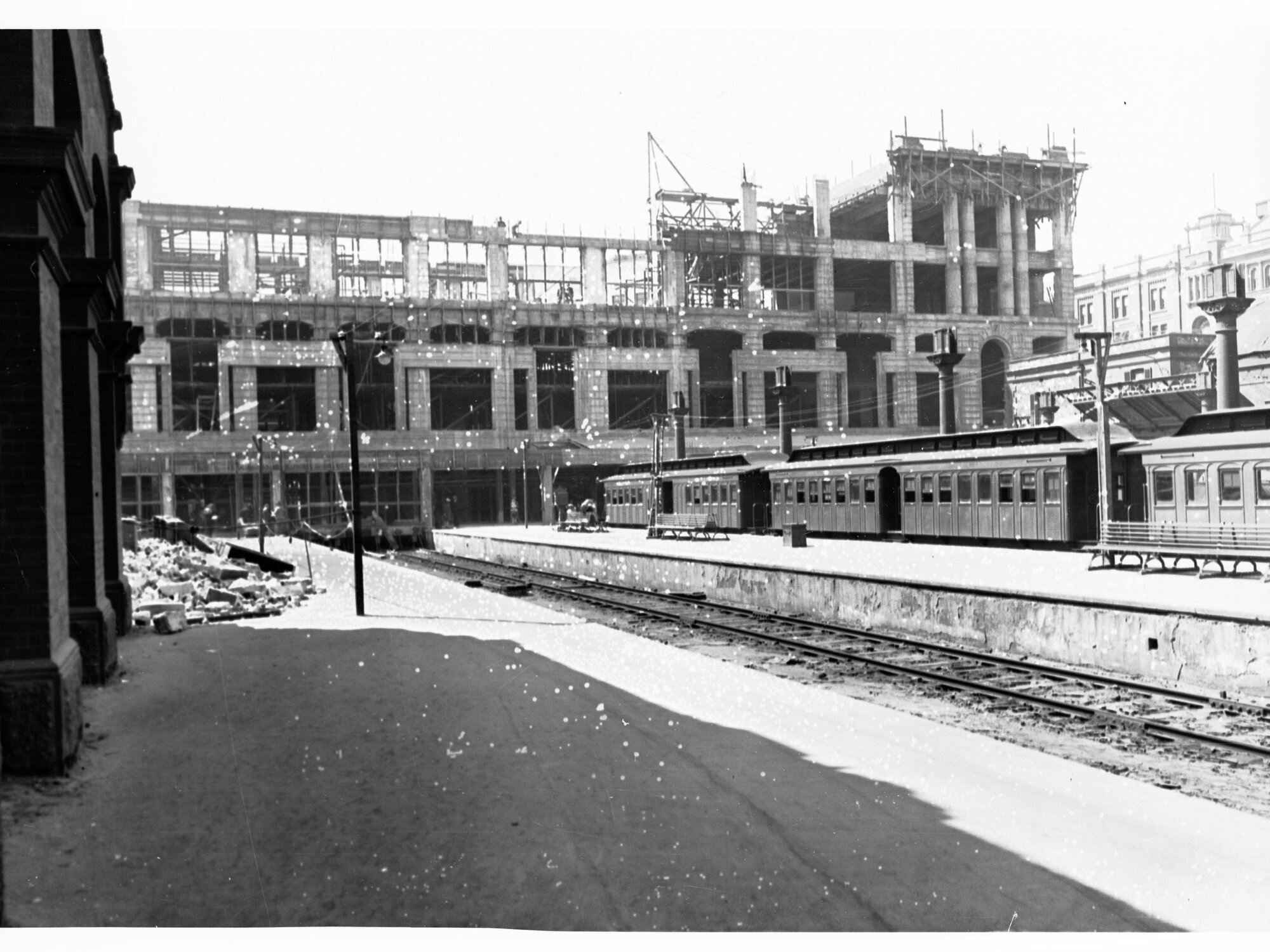Adelaide Railway Station Showing Carriages and Platform