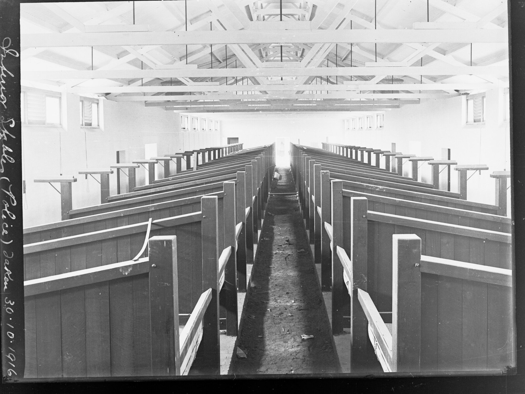 Interior of stables at the new Police Barracks, Thebarton 
