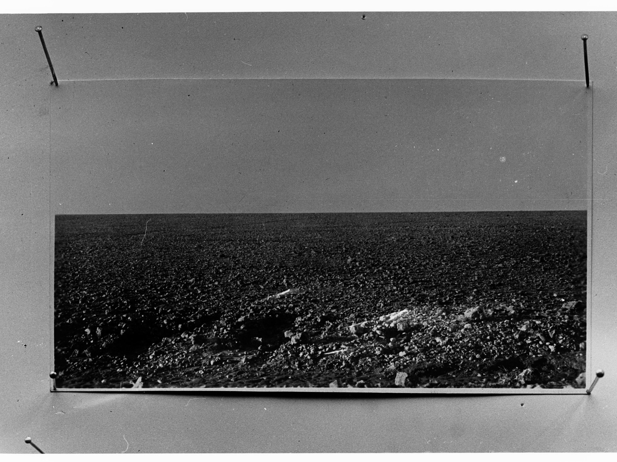 Desert scene showing people on a horse and cart - great Artesian Basin, South Australian terrain