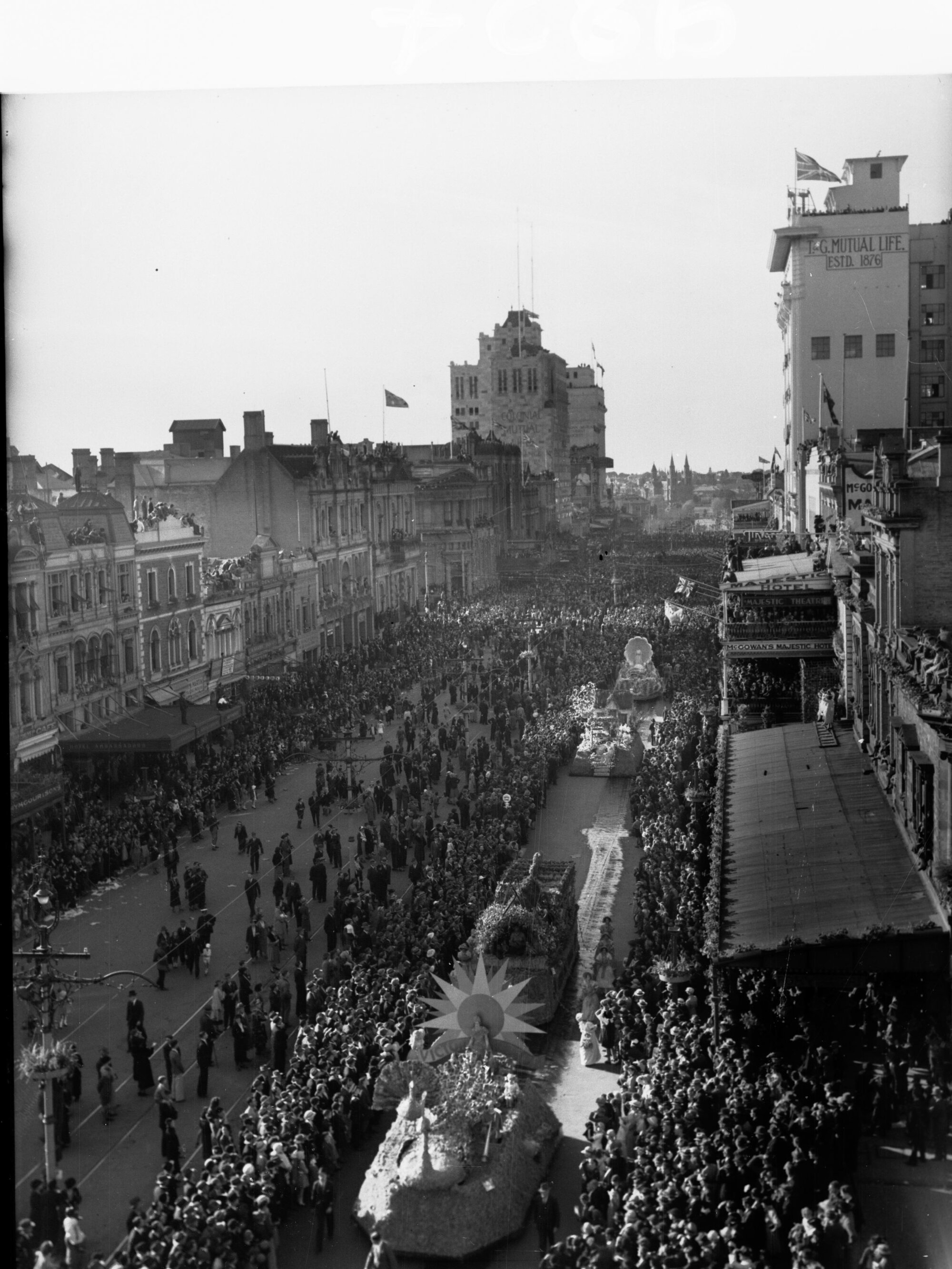 Floral pageant on King William Street for Adelaide centenary