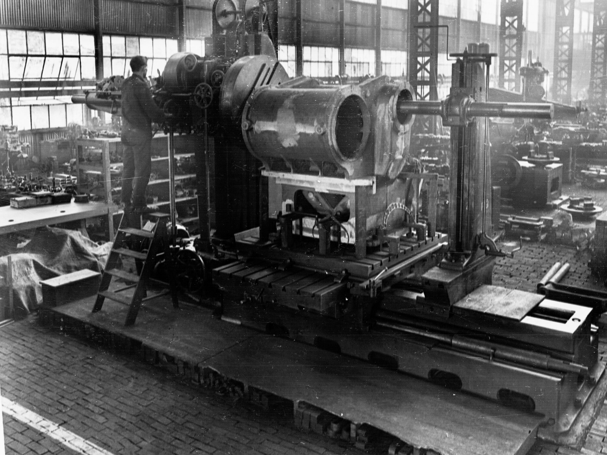 Islington Railway Workshop Showing Man Working Machine