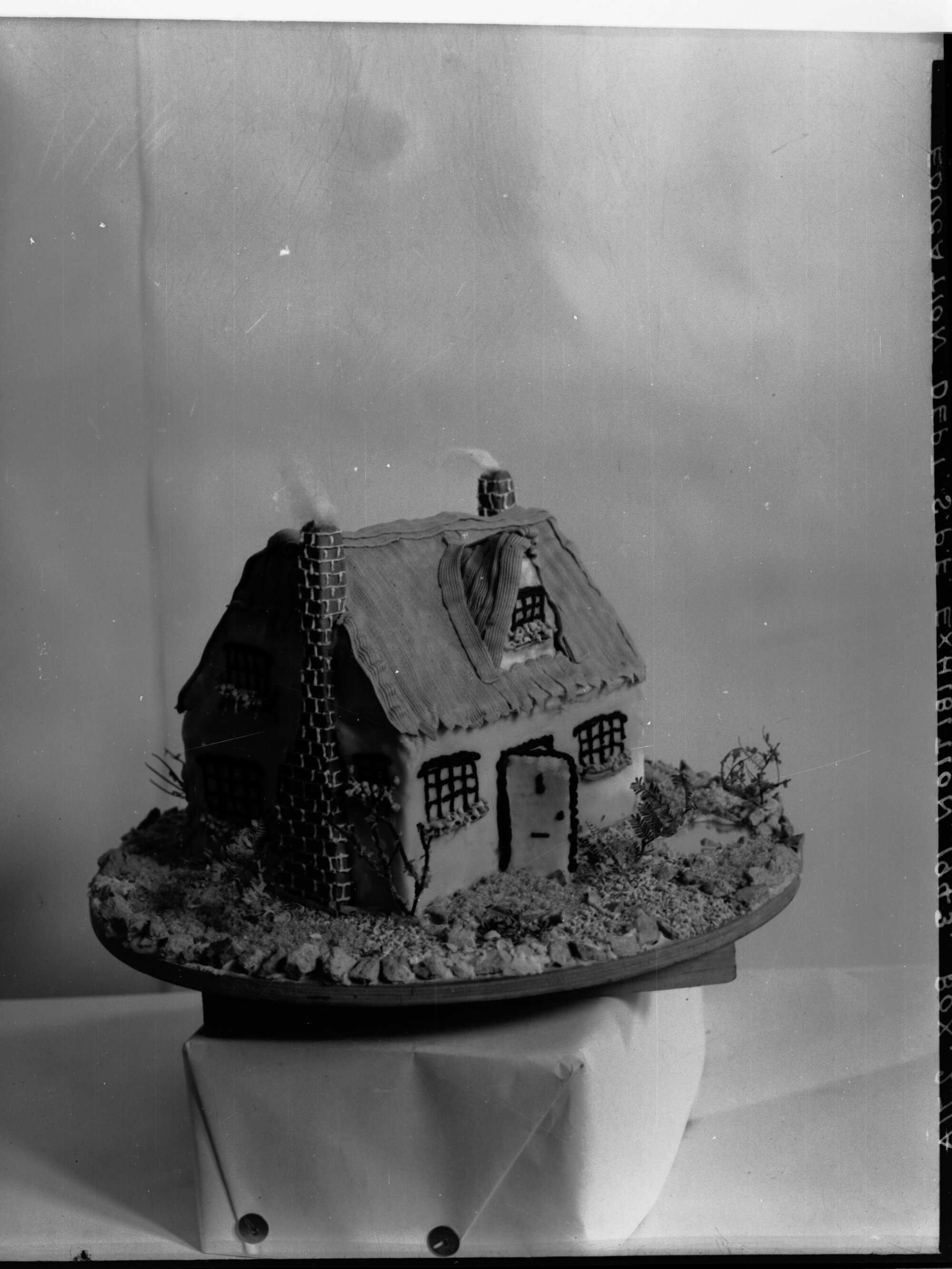 Model of cottage made from cake for Education Department