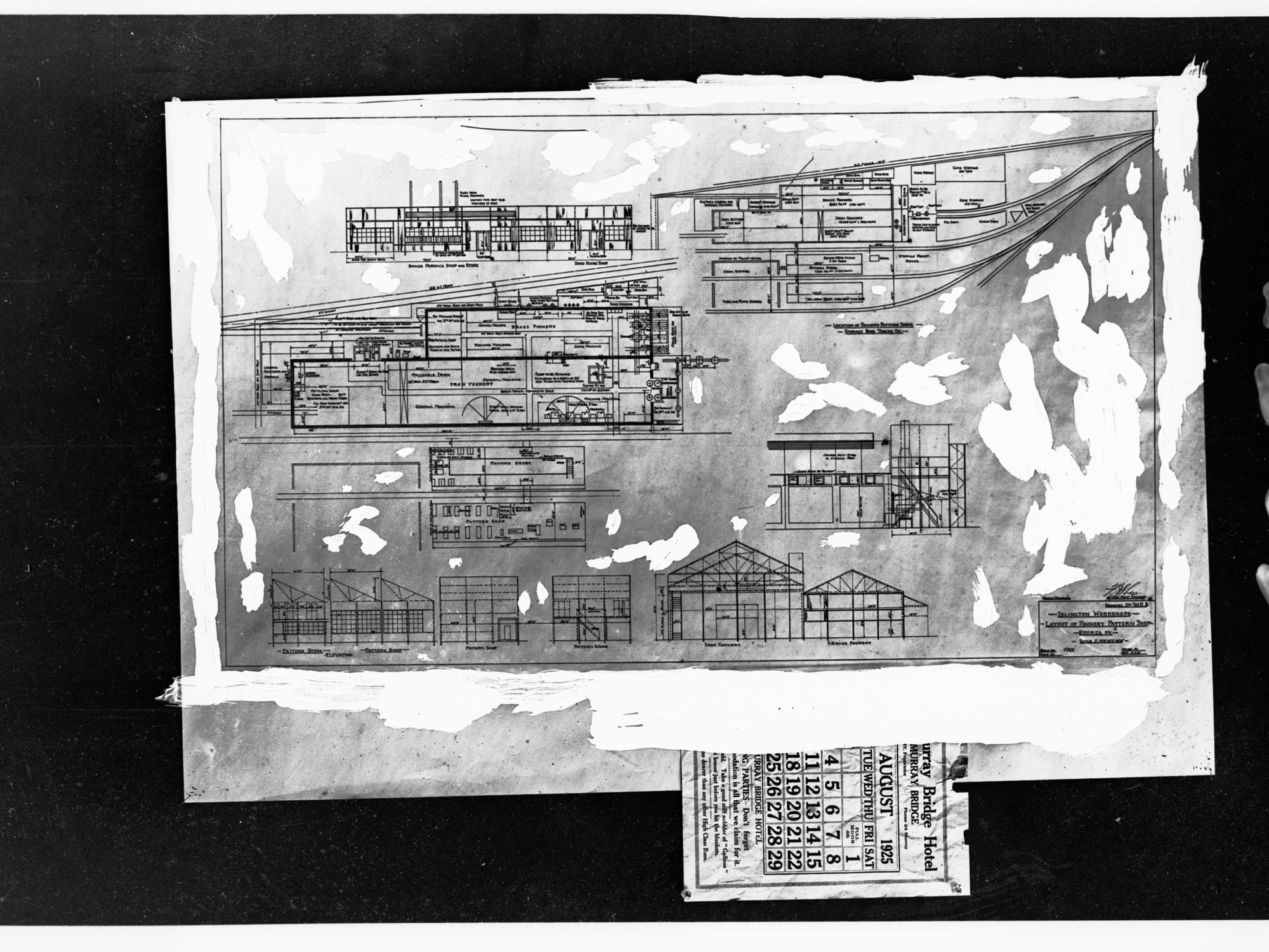 Plan for Islington Workshops - layout of primary pattern shop