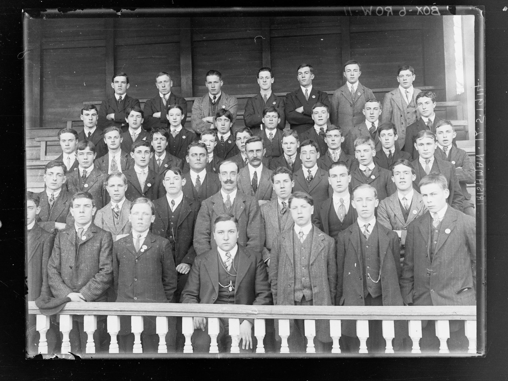 Group of male immigrants,  arrived on ship "Irishman"