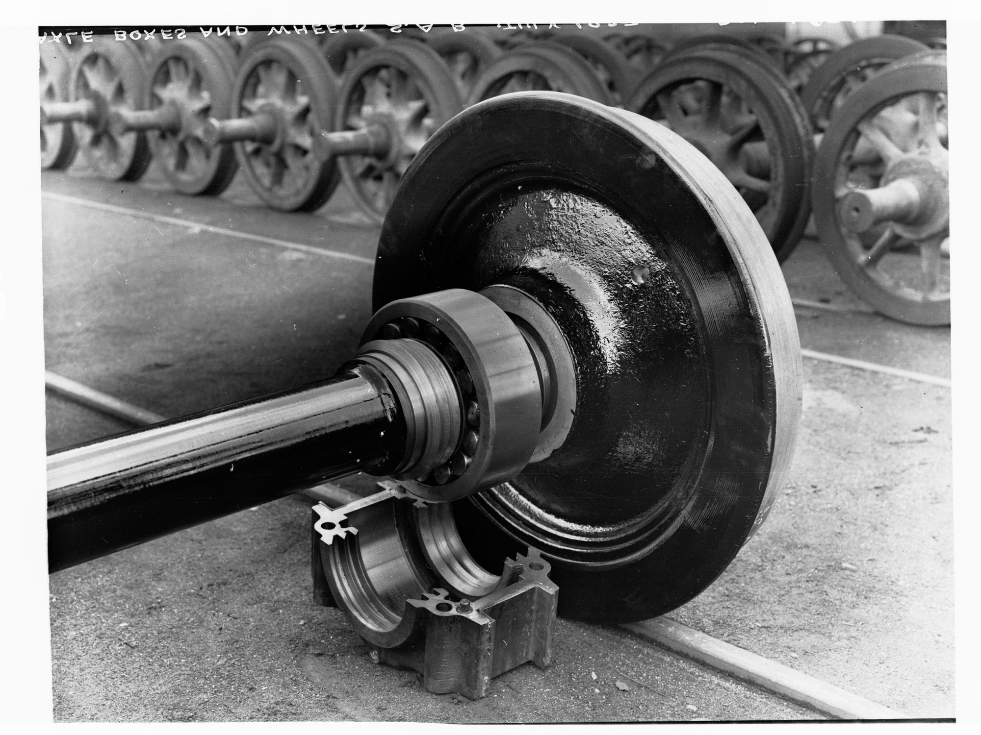 Axle and wheels railway locomotive - Islington Railway workshop