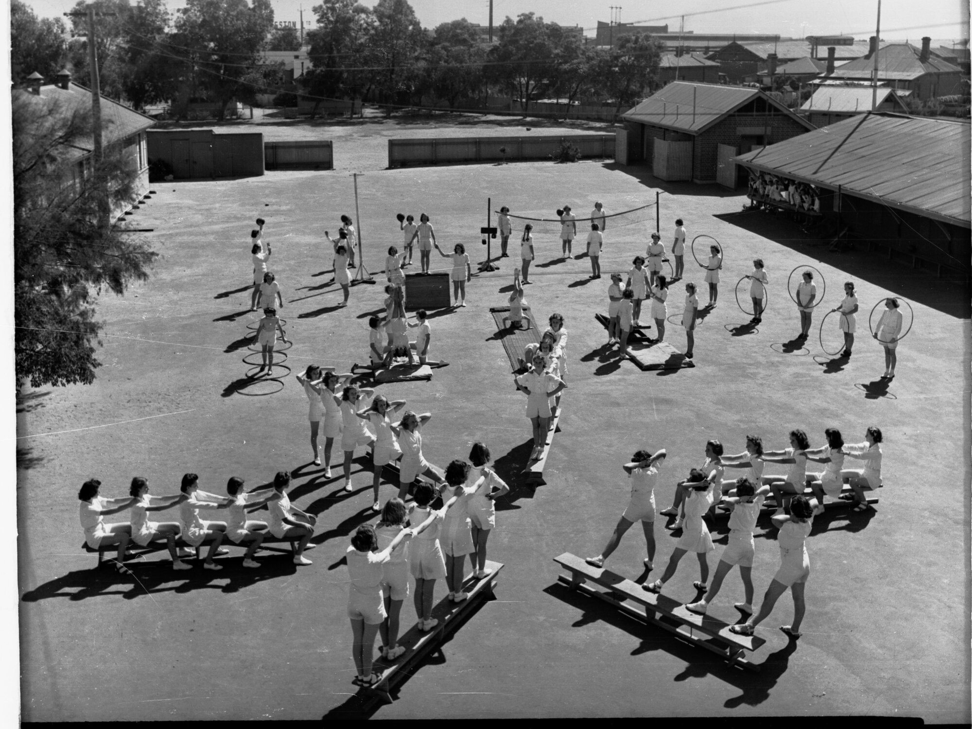 Girls Exercising at Port Adelaide Girls Technical School