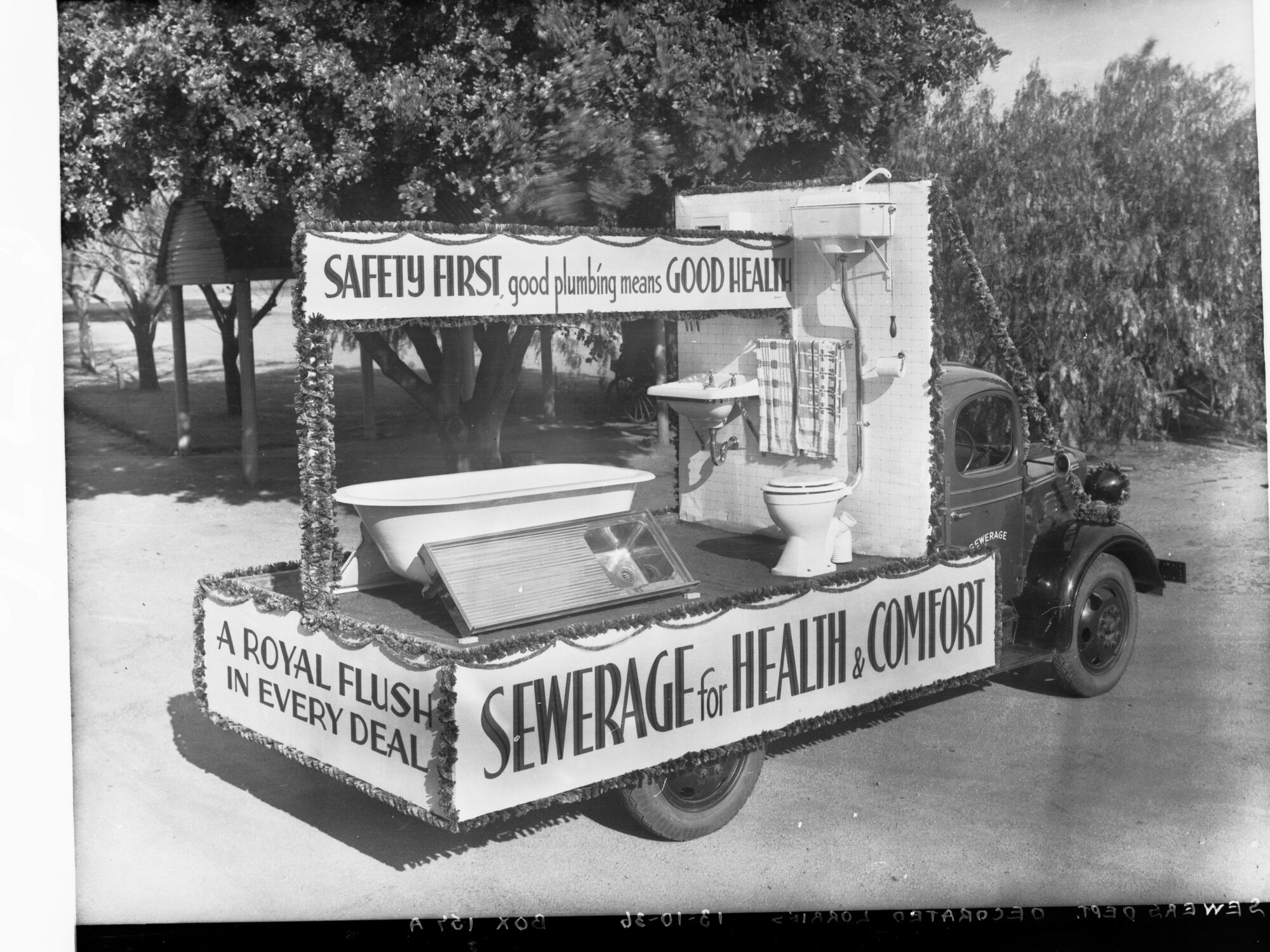 Sewer Department Decorated Lorries for State Centenary