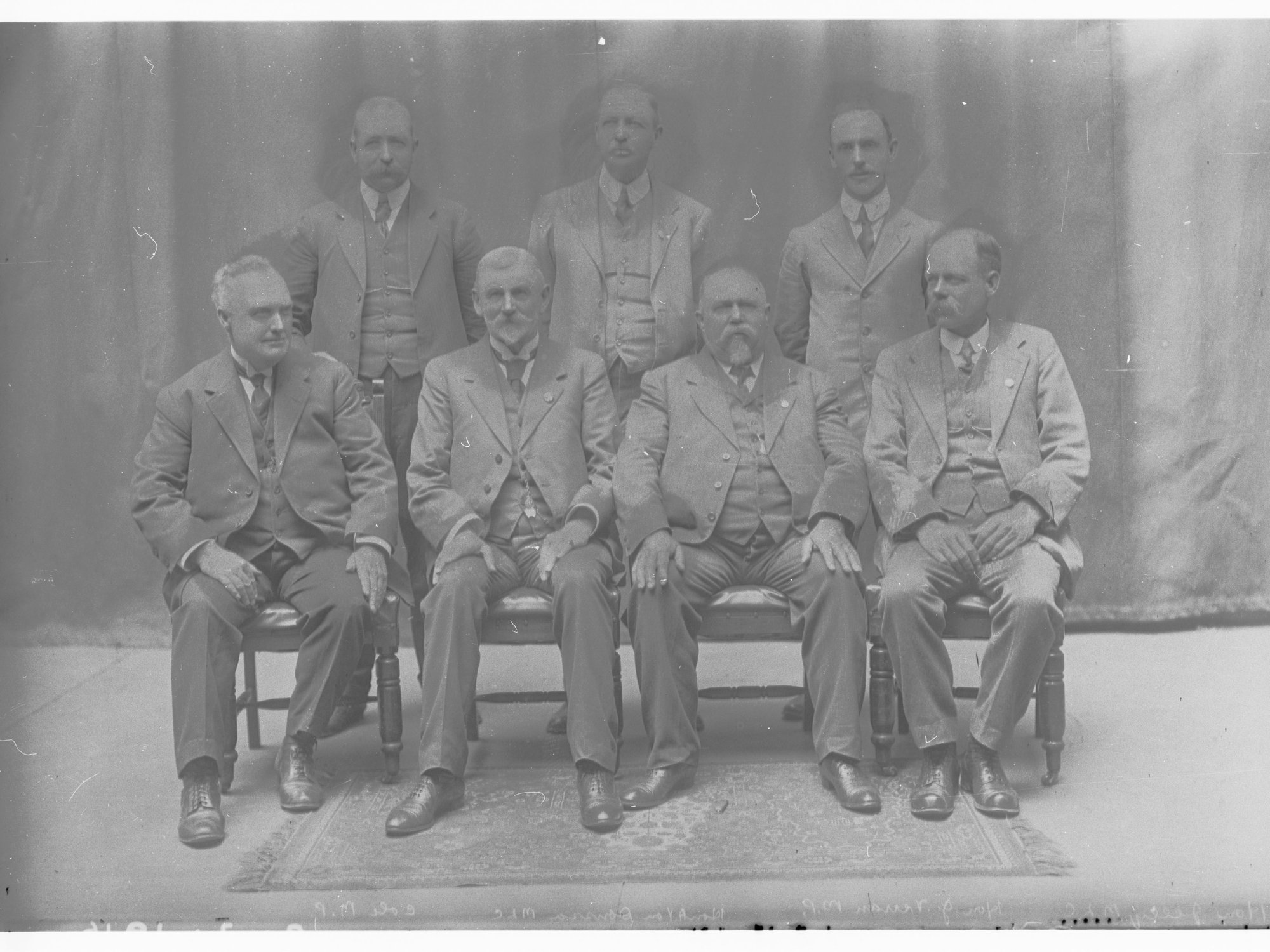 Second Railways Standing Committee (L to R - MP Cole, MP Travers, Sir A von Doussa, W Hague, J Verran, MP Sincock, J Jelley)