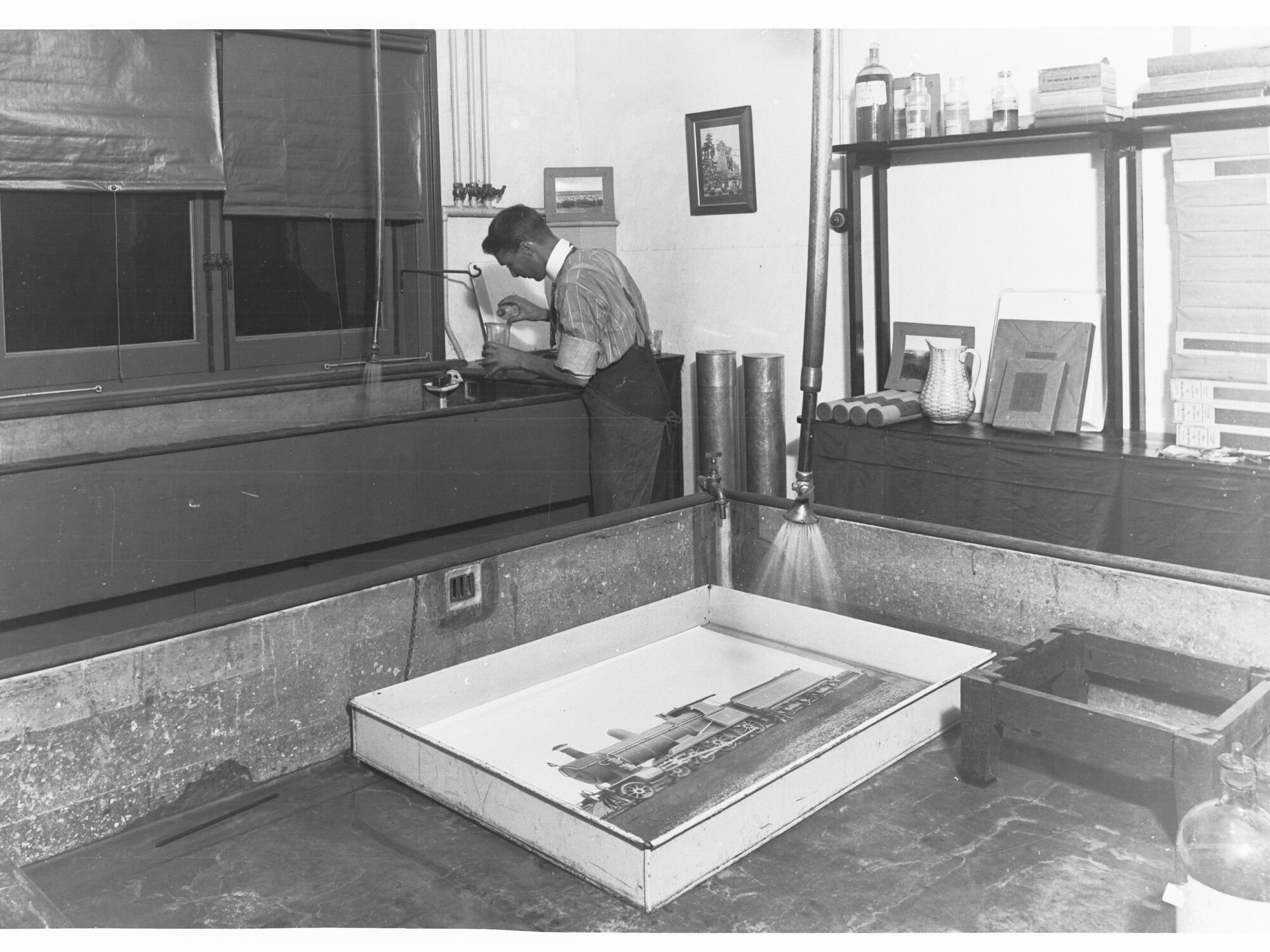 Man Working in Photographic Laboratory
