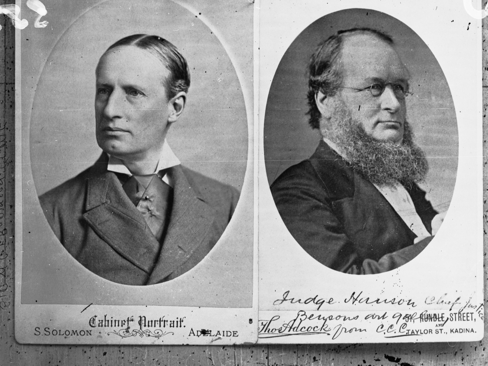 Sir William Cleaver Francis Robinson (left) and Hon Richard Davies Hanson (right)