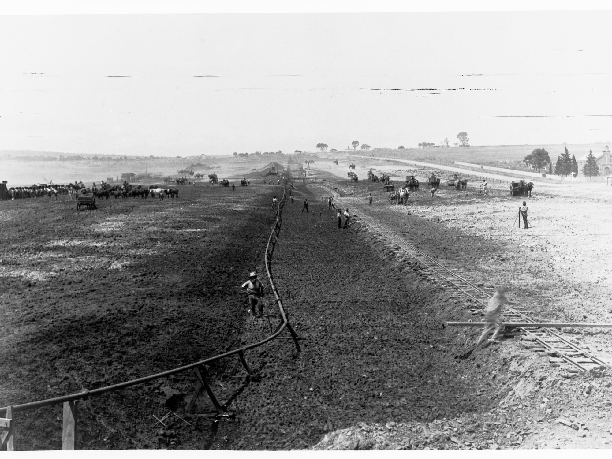 Construction of the dam wall - Happy Valley Reservoir