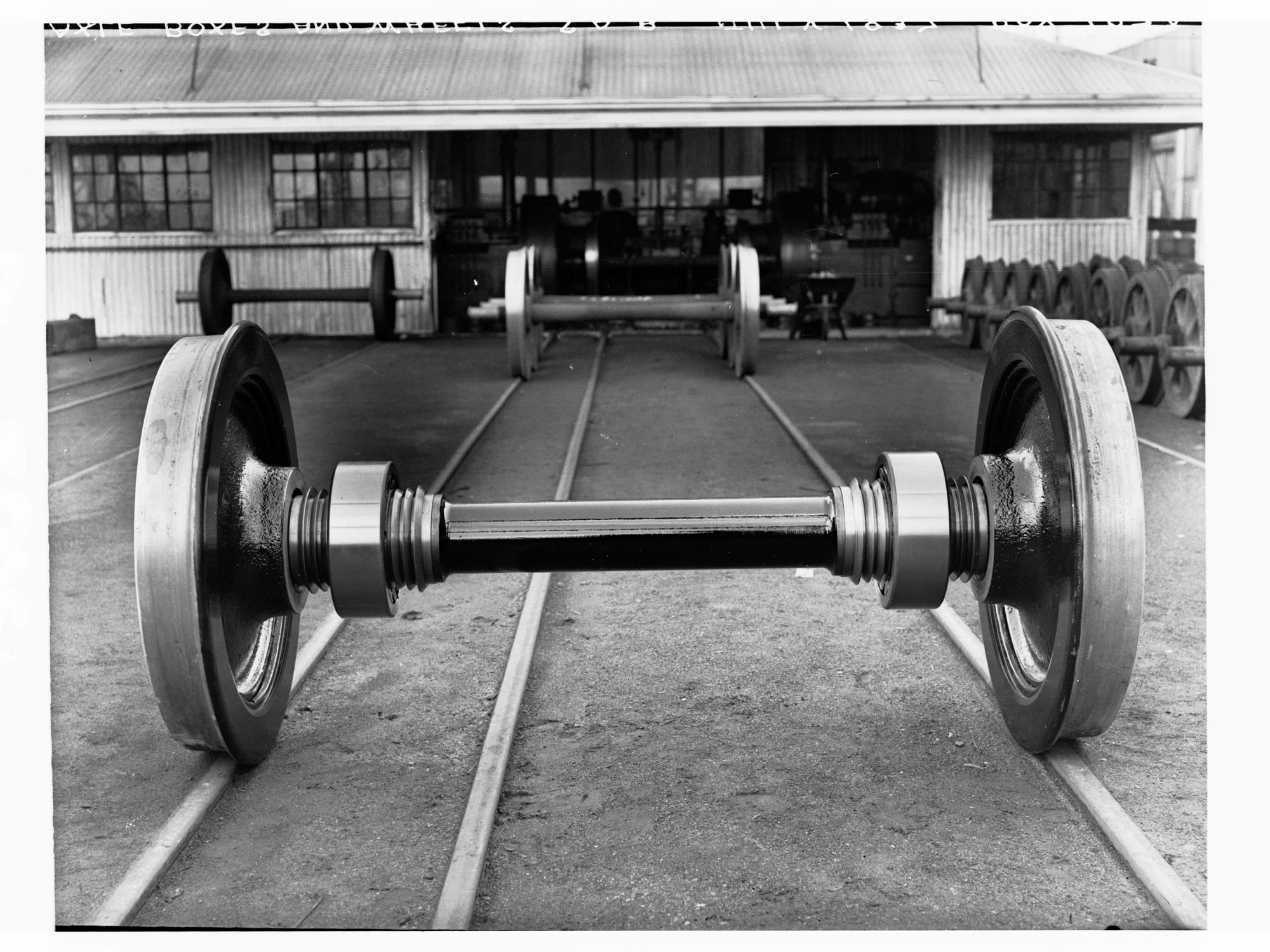Axle and wheel railway locomotive - Islington Railway workshop