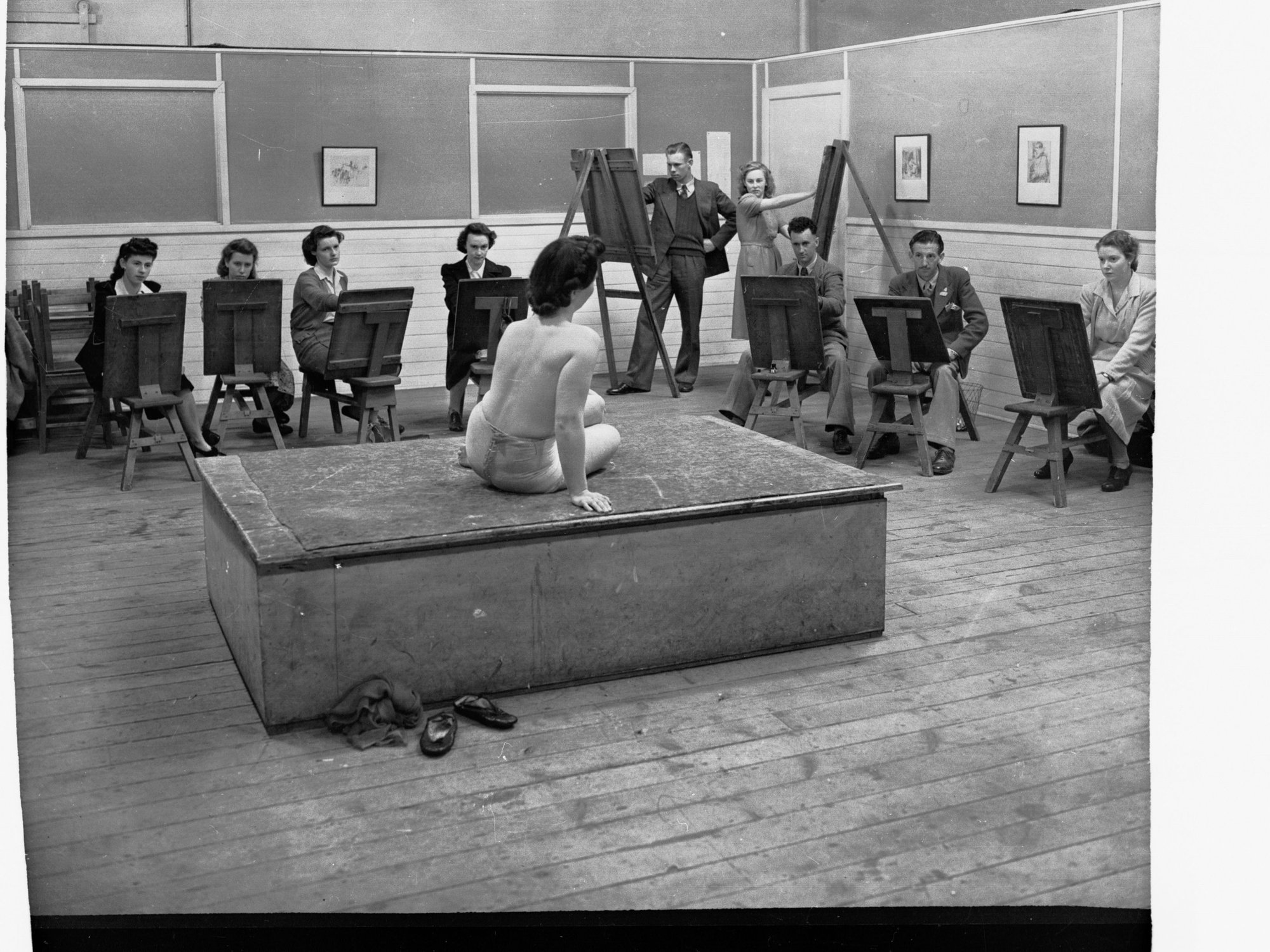 Students Sketching Nude at School of Arts