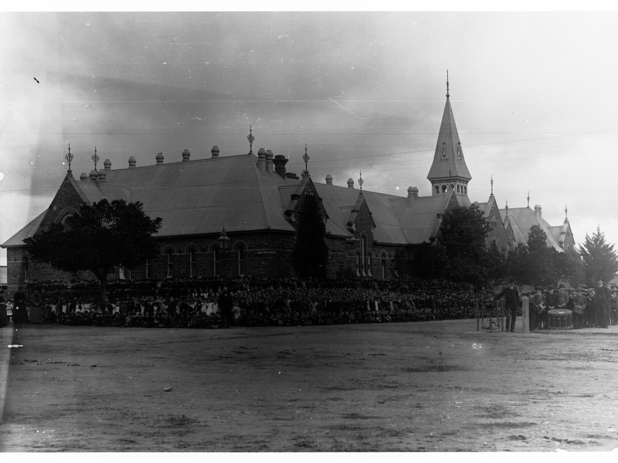 Norwood School Showing Children and Teachers Outside