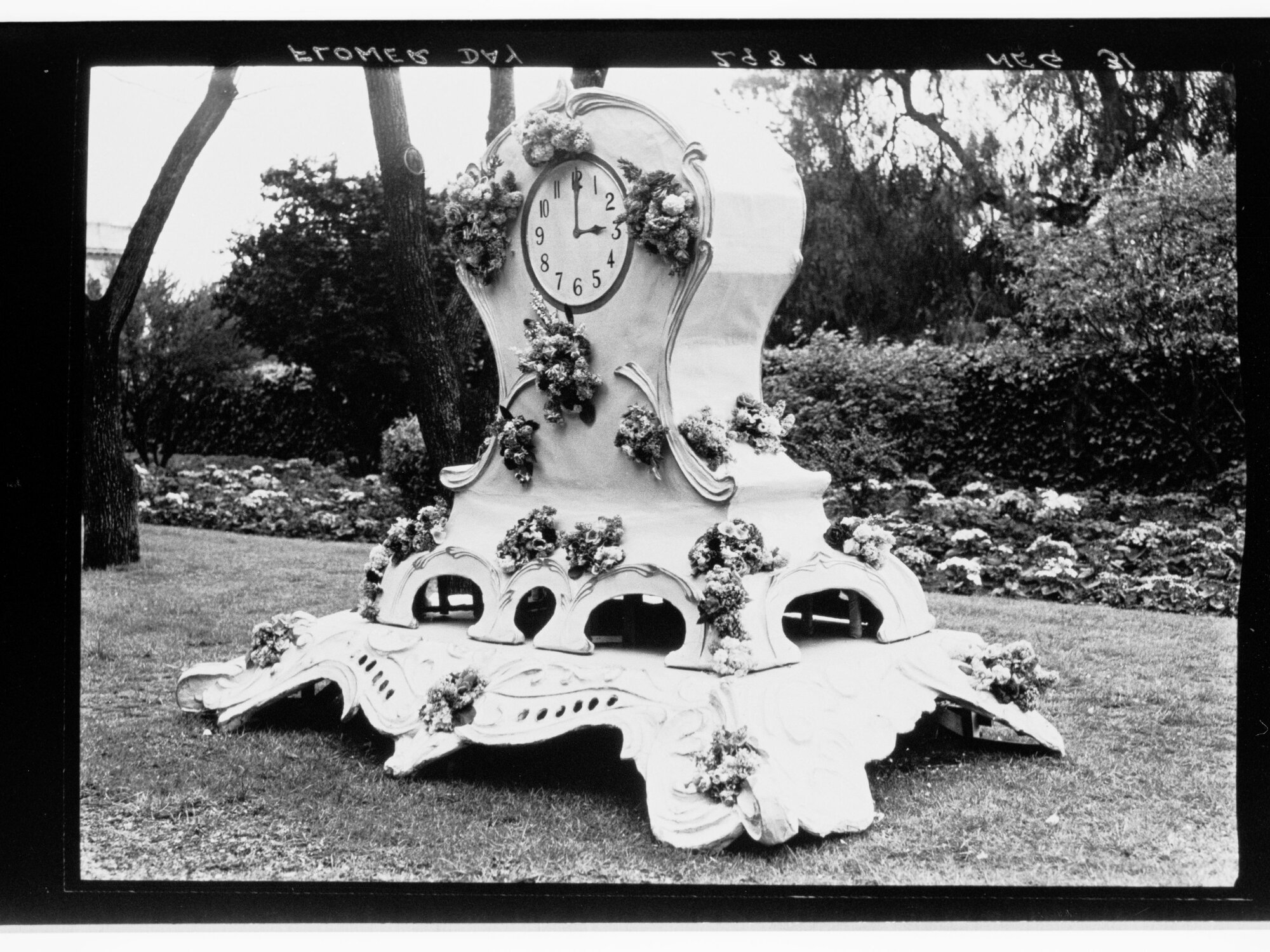Flower Day - exhibit depicting a clock