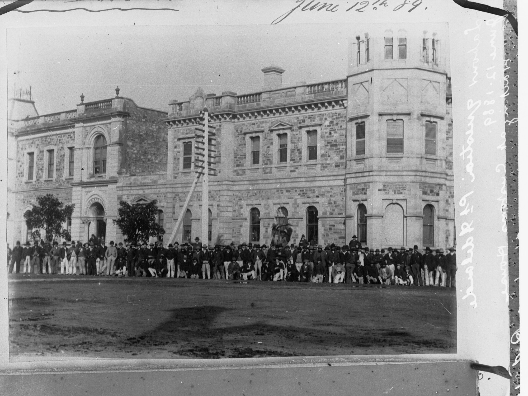 Crowds outside Customs House, Port Adelaide