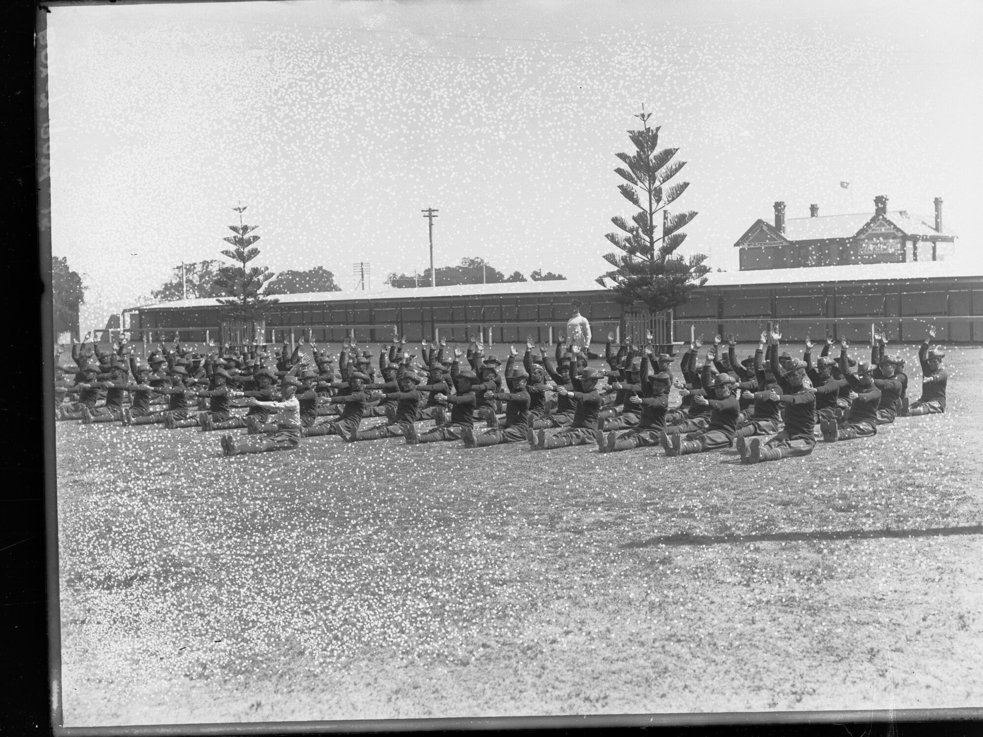 World War I  Expeditionary Forces exercing at Morphettville Racecourse