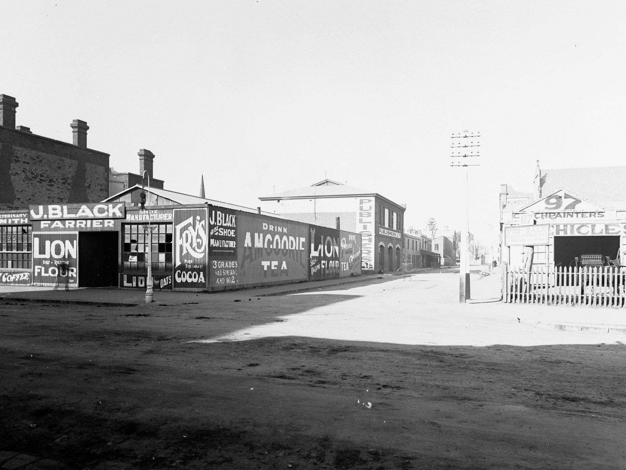 Corner of Waymouth Street and Young Street - showing Publishers Std in Young Street