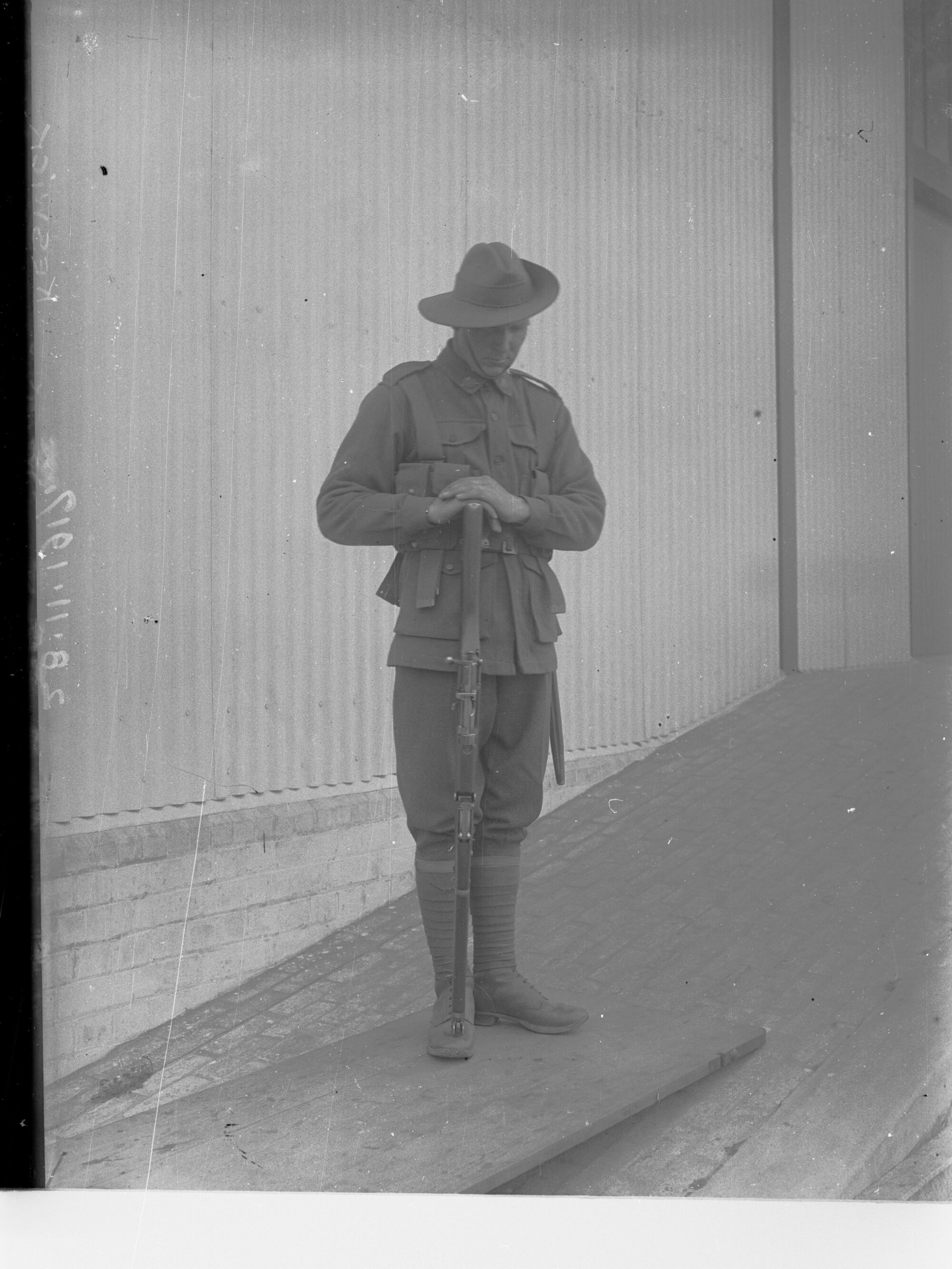 Soldier posing at Keswick for an Honour Roll - 1914-1918 War