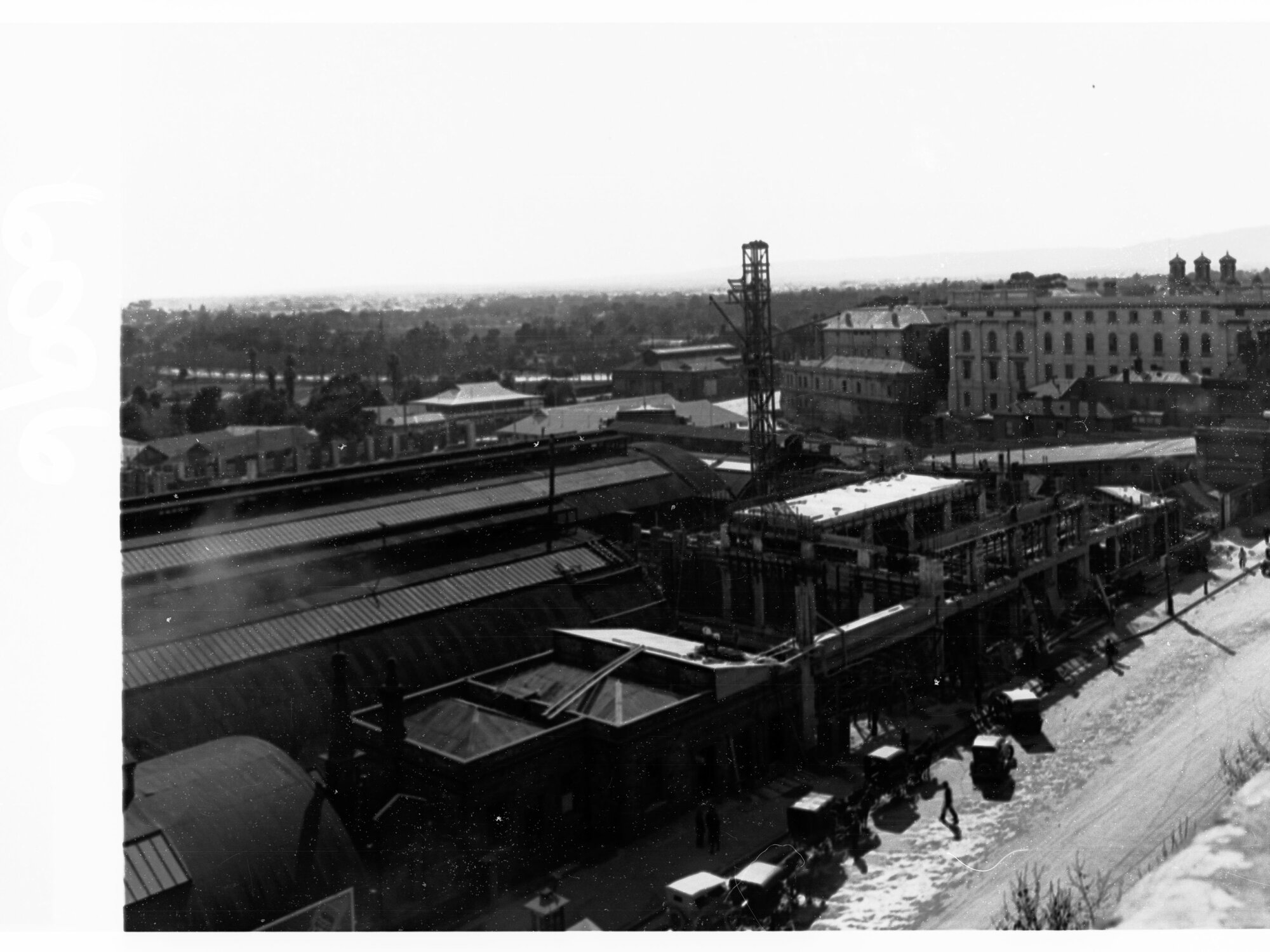 Adelaide Railway Station Under Construction Showing North Terrace