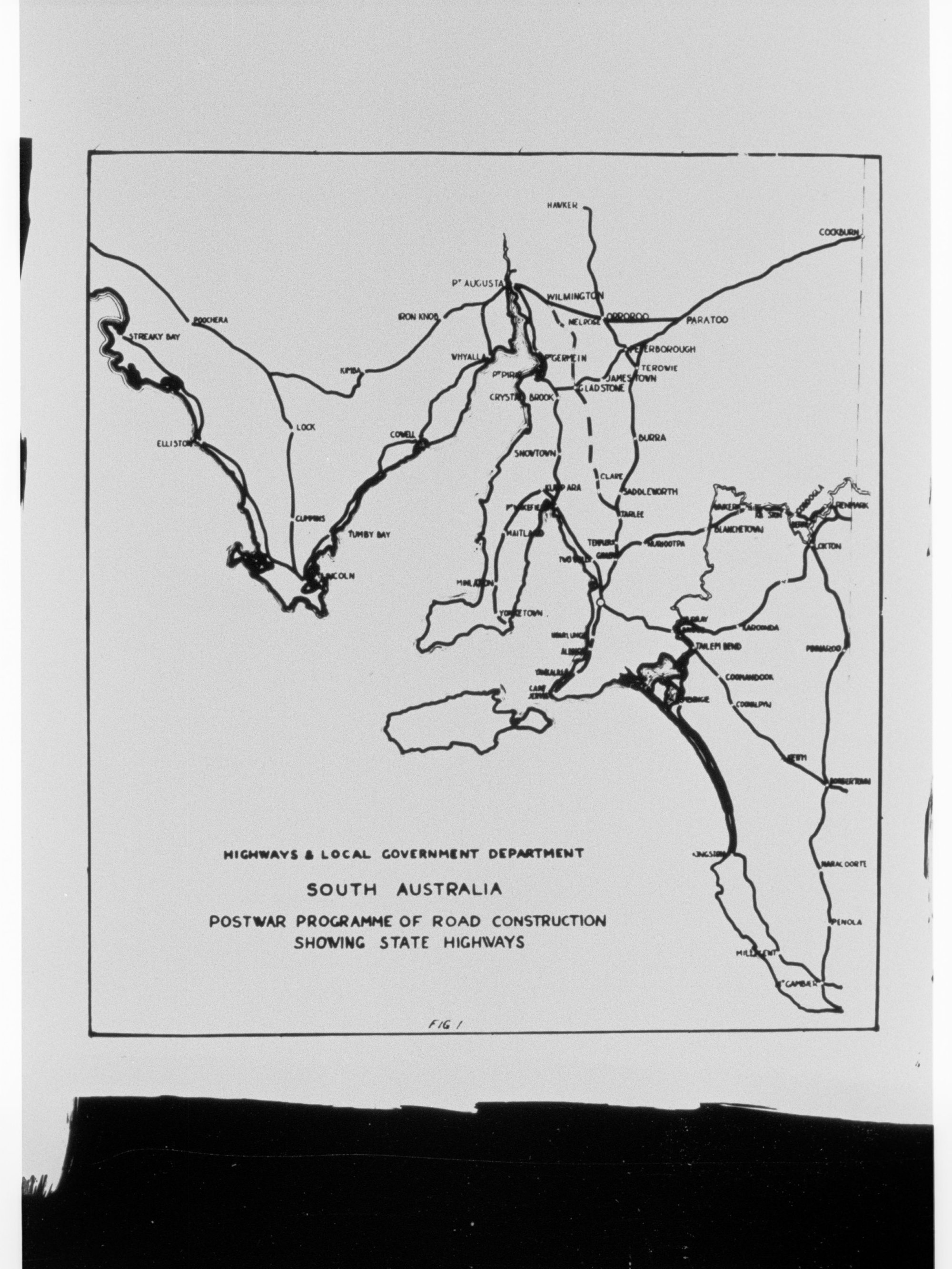 Highways &amp; Local Govt. - Post war road construction map