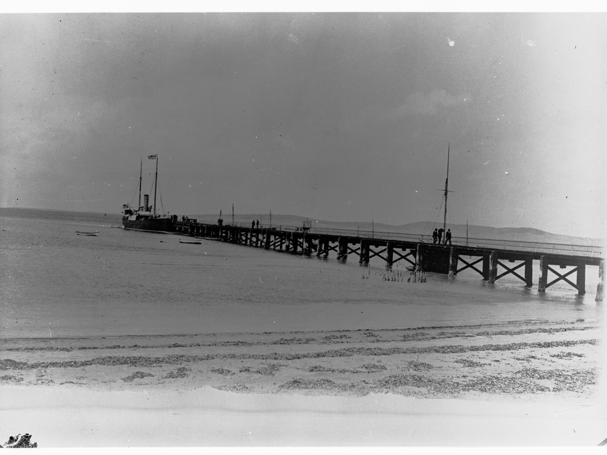 Steamship at Jetty - location unknown