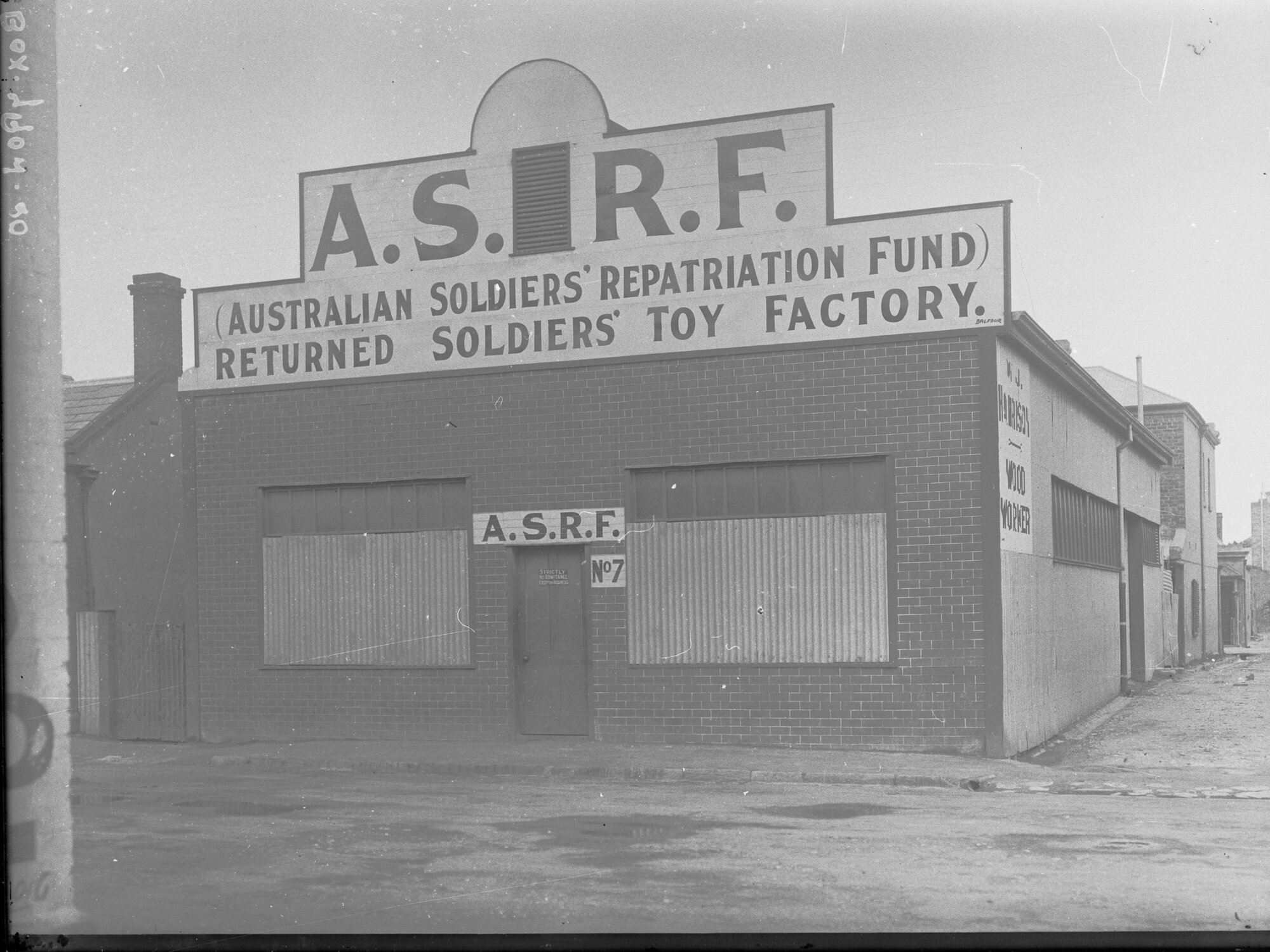 Exterior view of the ASRF (Australian Soldiers' Repatriation Fund) Returned soldiers toy factory