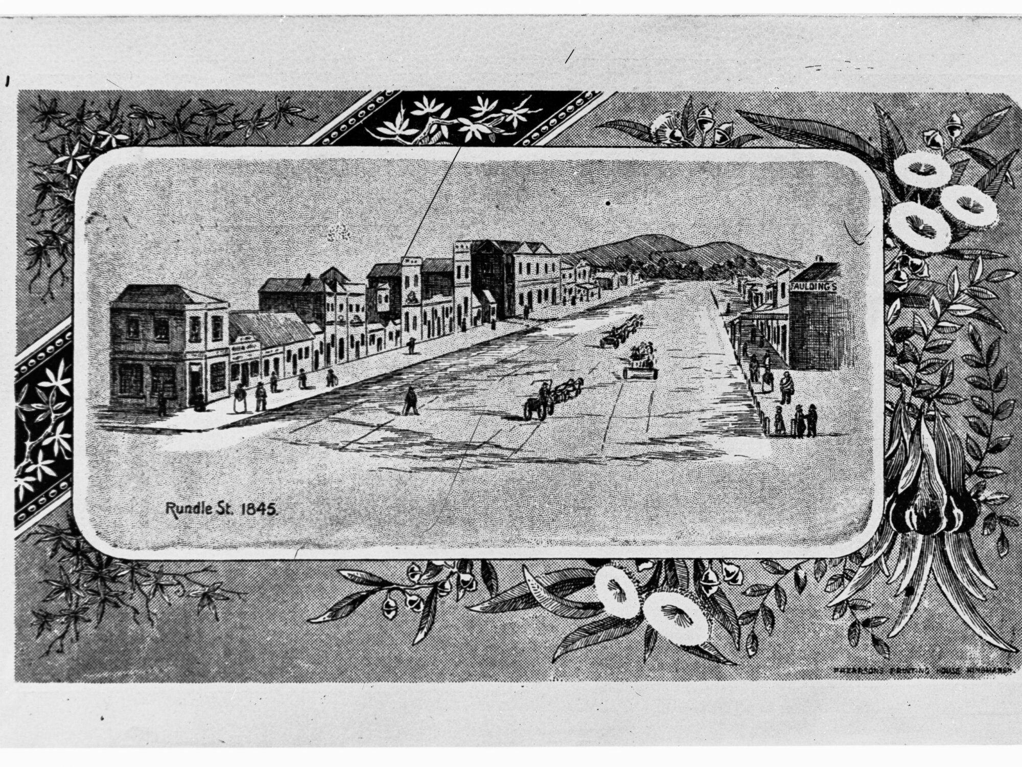 Rundle Street, 1845 - Painting  - Presented 1890 by the South Australian Company through Sir E T Smith, KCMG