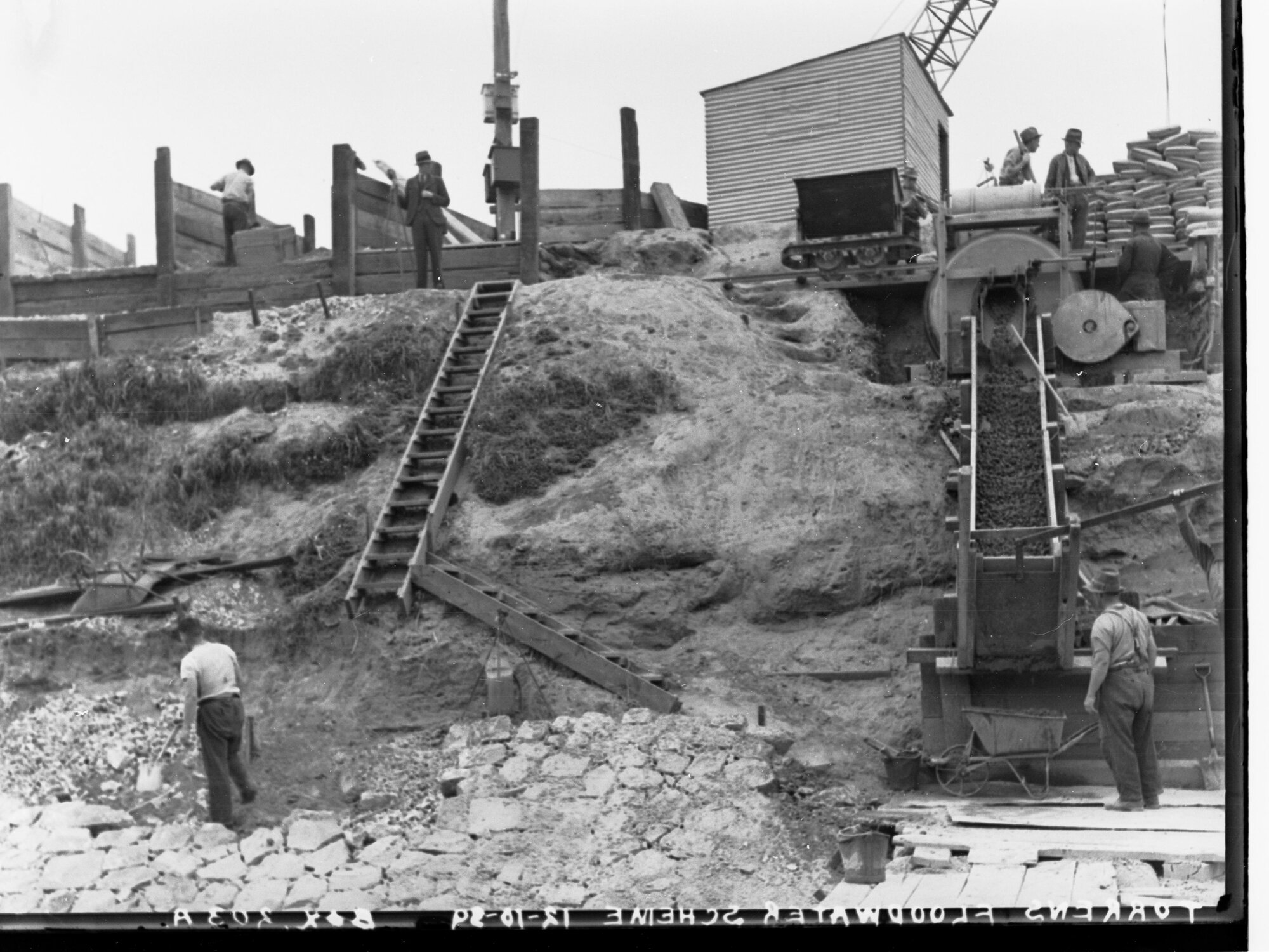 Torrens Floodwater Scheme Showing Men at Work
