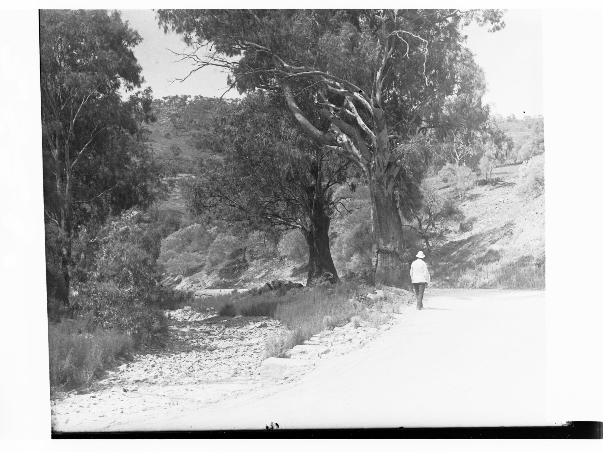 Man Walking on Port Germein Gorge Road