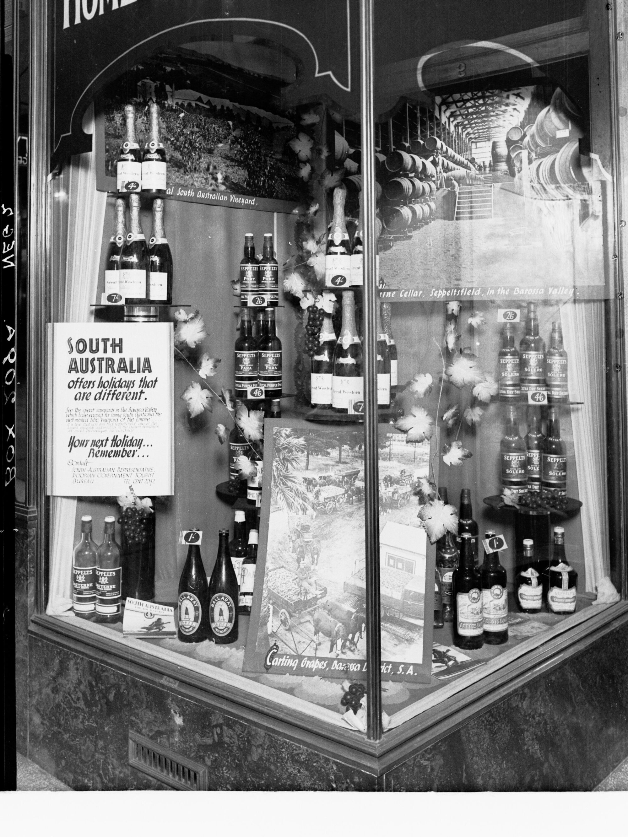 Bottles of Wine on Display in Shop Window