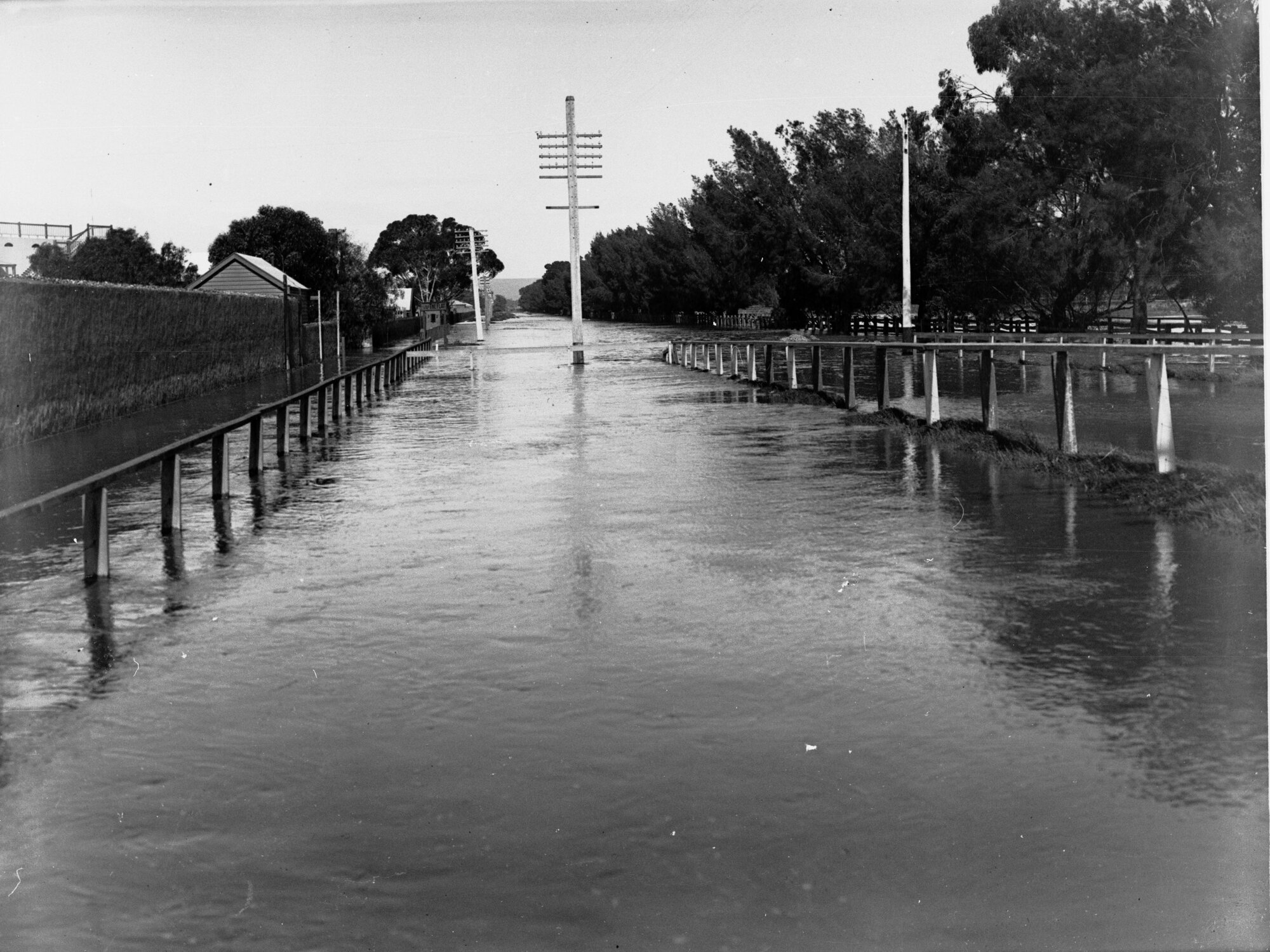 Flooded street, suburban Adelaide 1917
