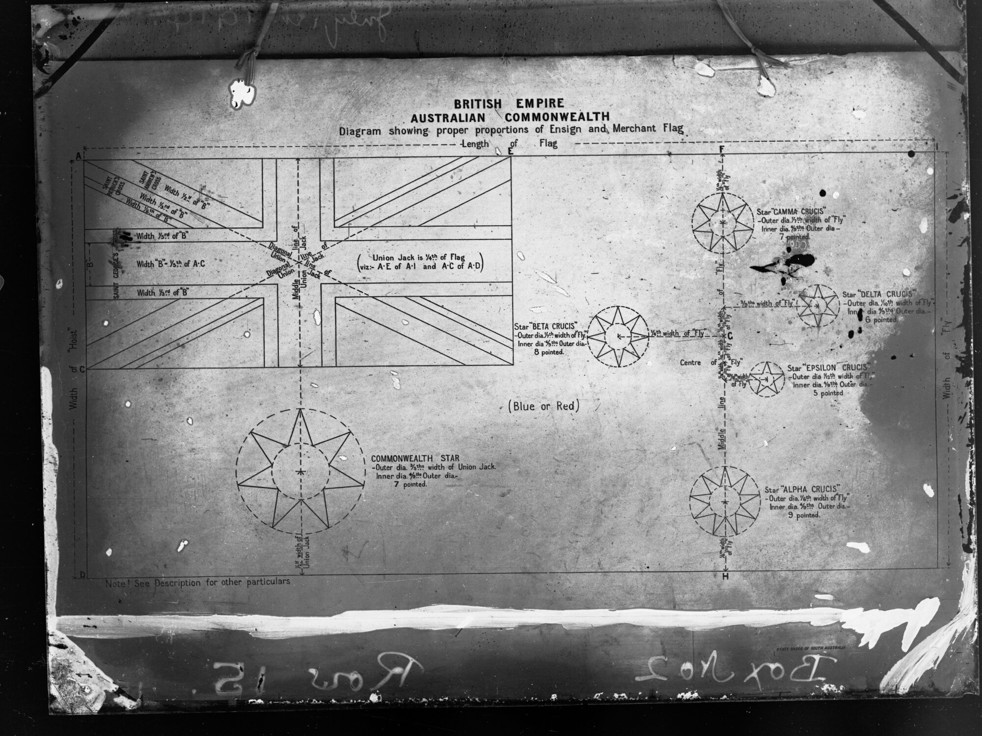 Diagram of Ensign and Merchant Flag