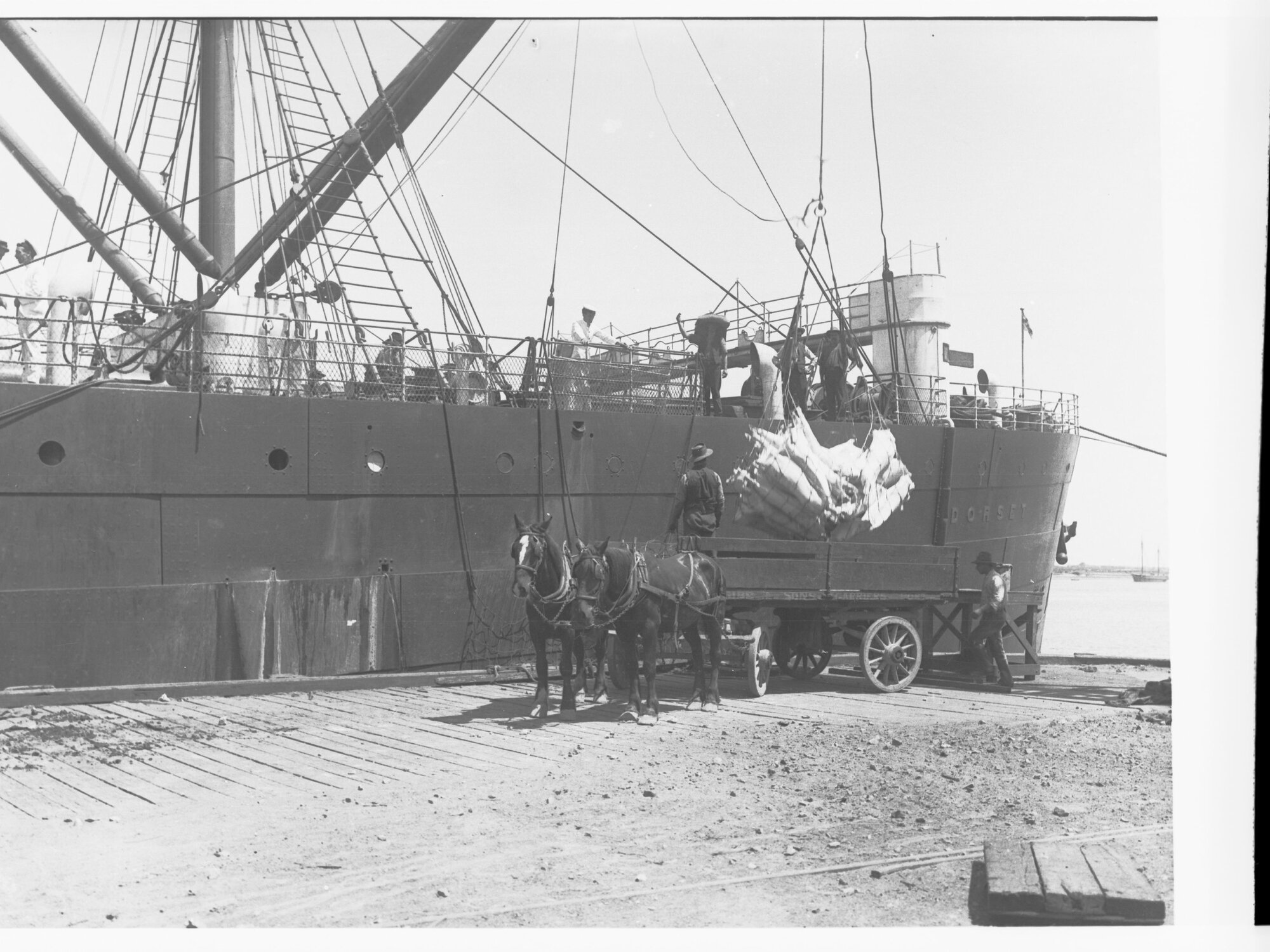 Cargo being loaded onto a ship