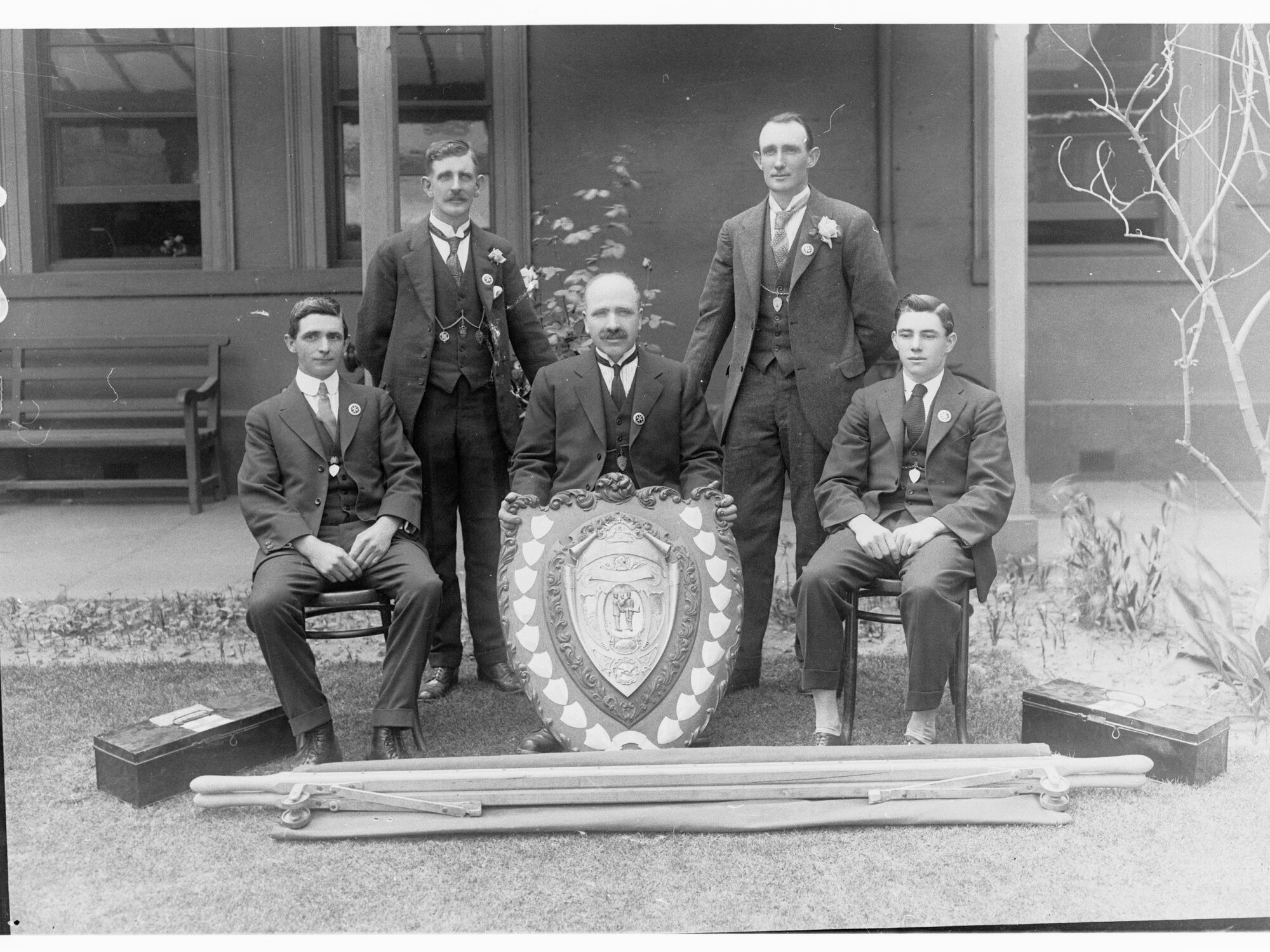 South Australian Railways Ambulance Group - holding Challenge Shield